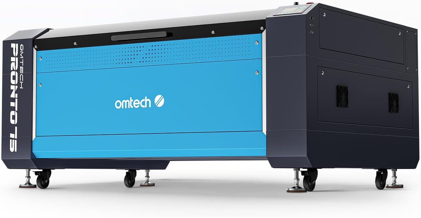 OMTech Pronto 150W CO2 Laser Engraver & Cutter with LightBurn – 63"x40" Workspace, 1,000mm/s Speed, Autofocus, 2-Way Pass, Air Assist, for Wood, Acrylic & More