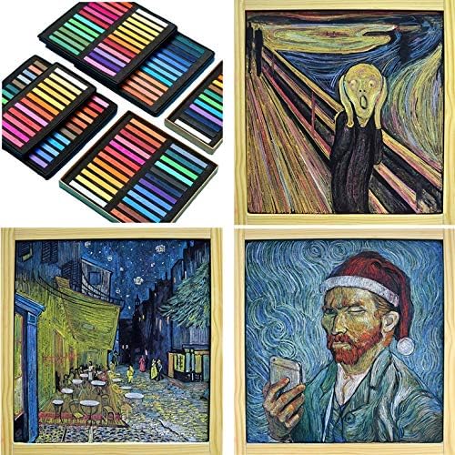 Non Toxic Artist Pastels,Square Soft Pastels Set,Chalks 12/24/36/48 Colors Soft Dry Pastel Artist Chalk Pastel Sticks for Office School Art Drawing Painting Supplies Professional Art Pastel (24Pcs)