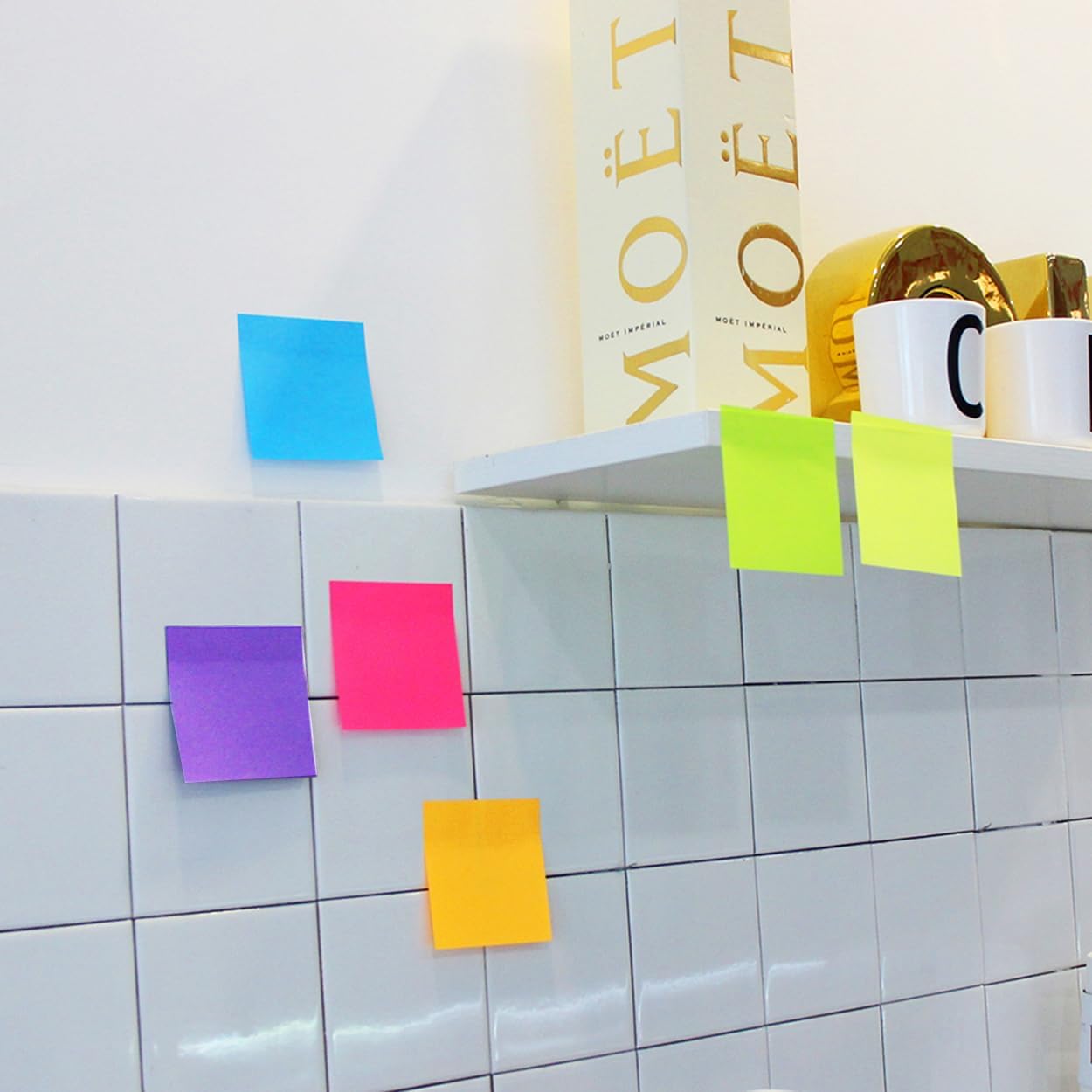 Sticky Notes 3x3 Inches,Bright Colors Self-Stick Pads, Easy to Stick for Home, Office, Notebook, 48 Pads/Pack