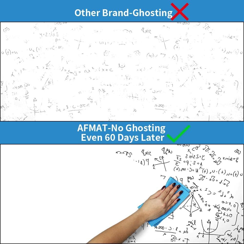 AFMAT PP06 White Board Wallpaper, Whiteboard Roll, Stick on White Boards for Wall, 1.5x11ft Peel and Stick Dry Erase Roll, Stain-Proof, Super Sticky Whiteboard Sticker for Wall/Table/Door, 2 Rolls