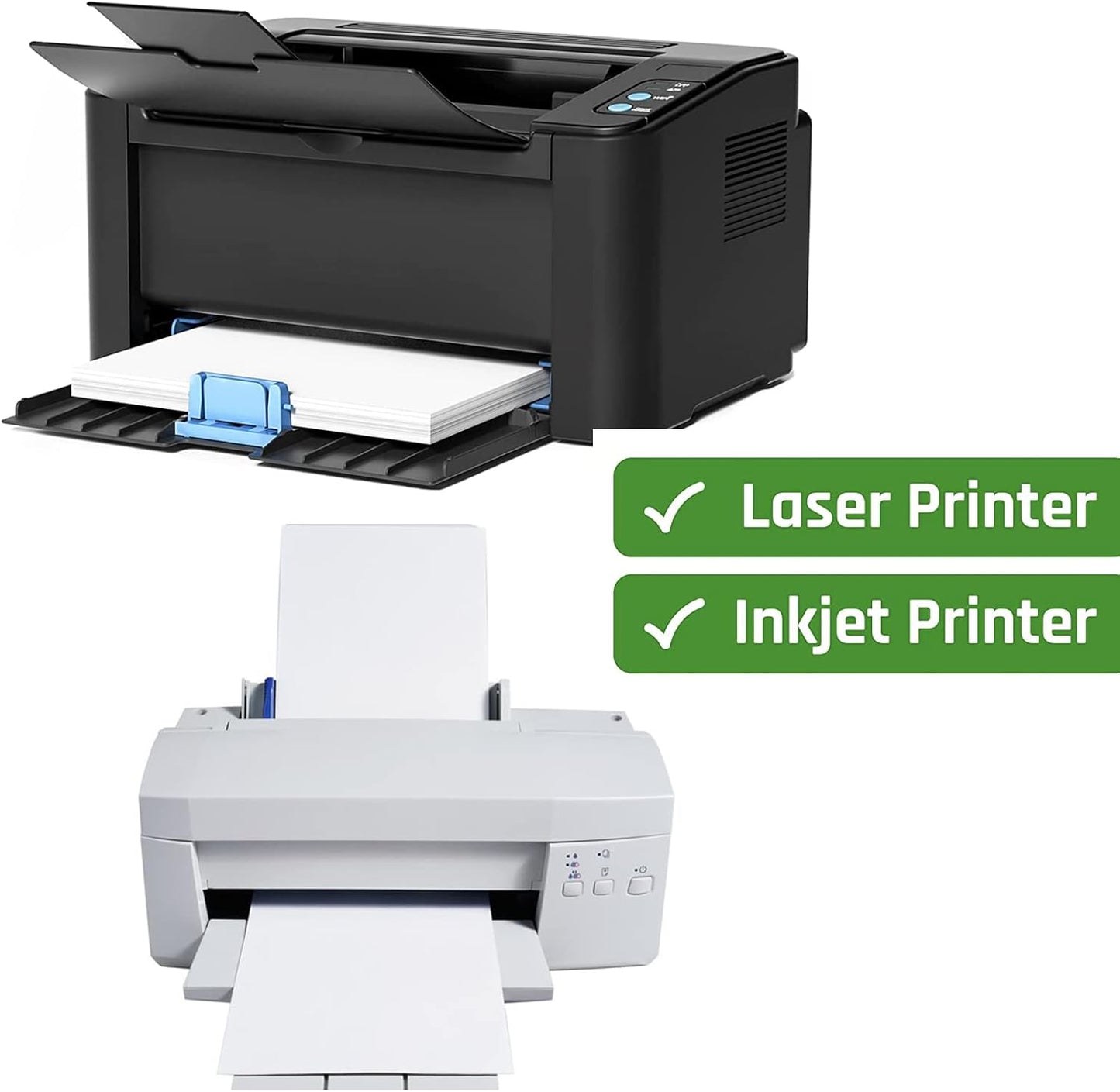 Printable White Sticker Labels, 1000 Sheets 8.5" x 11" Full Sheet Label Stickers Paper for Laser & Inkjet Printer - Matte, 1000 Labels