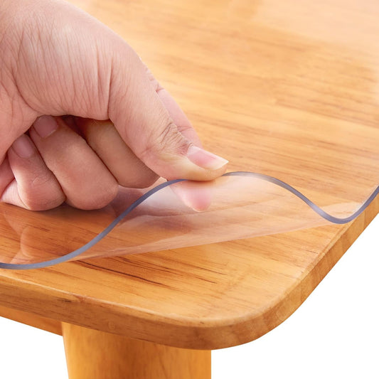 18x96 inch PVC Clear Table Protector Rectangular Plastic Tablecloth for Writing Desk Banquet Table Vinyl Christmas Party Tabletop Topper Protection Heat Resistant Kitchen Table Mat Waterproof Non-slip