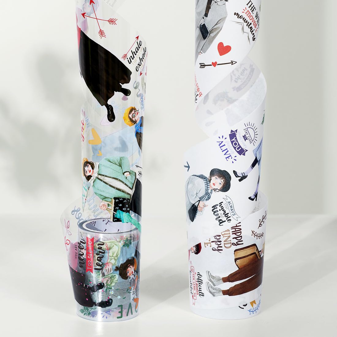 WT First Encounter Wide Washi Tape, Single Roll, Original Designs, Fashion Girls Decorative Tape, Modern Character Figures for Journaling, Bujo Planner Supplies, DIY Paper Tape