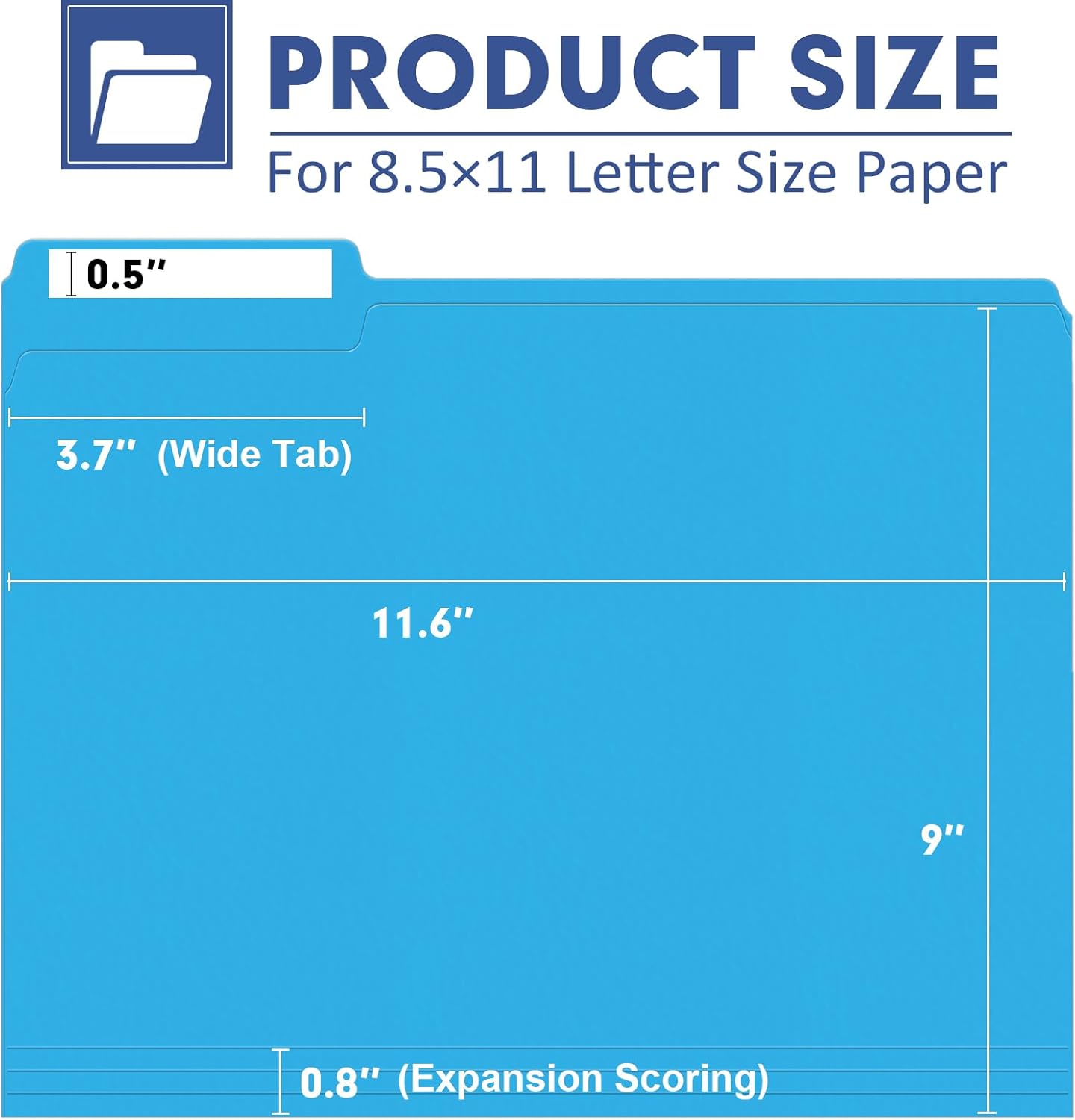 File Folder, PANDRI 170 Pack Colored File Folder, 1/3 Cut Tabs, Letter Size, Assorted 6 Colors Filing Folder for Office School Business