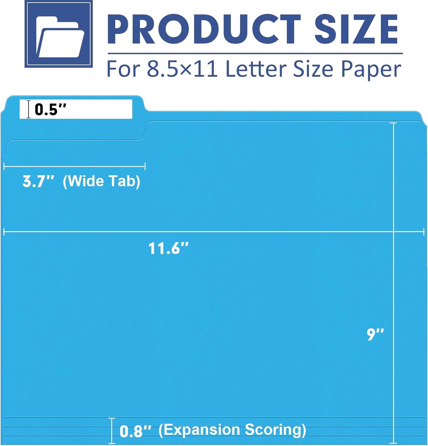File Folder, PANDRI 270 Pack Colored File Folder, 1/3 Cut Tabs, Letter Size, Assorted 6 Colors Filing Folder for Office School Business