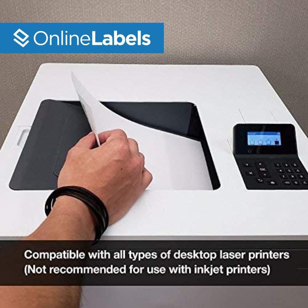 8.5 x 11 Waterproof Crystal Clear Gloss Sticker Paper (Laser Printers Only) - 1000 Sheets - Full Sheet Labels - OnlineLabels
