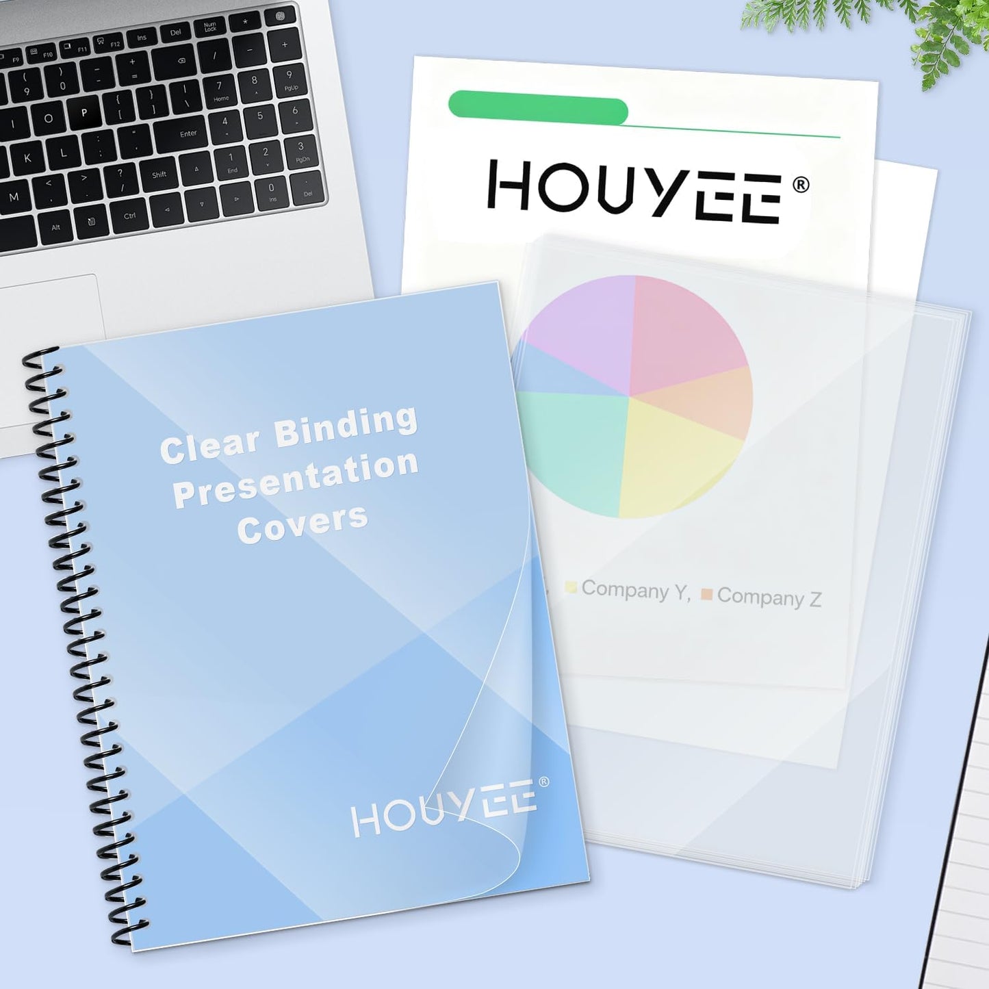 HOUYEE 200 Pack 8 Mil PVC Binding Presentation Covers, Clear Report Covers for Binding, 8-1/2 x 11 Inches, Letter Size