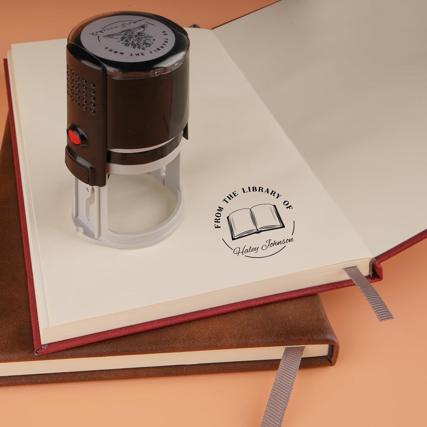 Custom Self-Inking Stamps | Personalized Book Stamp Gift for Book Lovers | 5 Ink Colors (Style04)