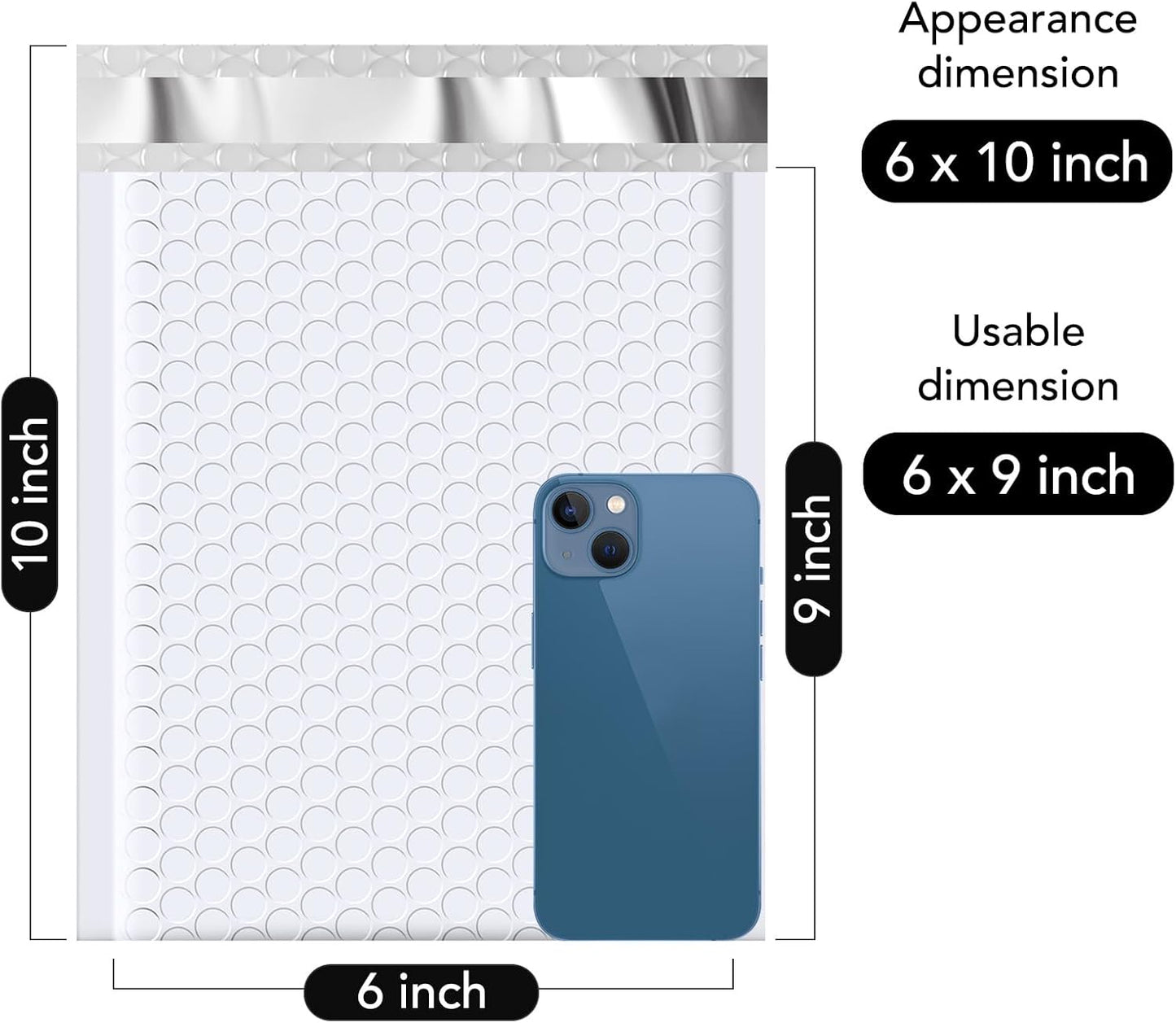 Fuxury Bubble Mailers 6x10" White Padded Envelopes 9600Pack Strong Adhesion Thick Padded Mailers for Small Business Mailing Small Items,Jewelry,Makeup