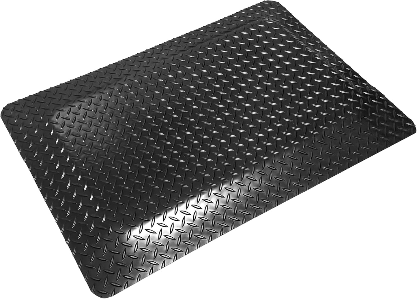 Rhino Mats, American Classic Diamond Anti-Fatigue Mats, Industrial Ergonomic Comfort Standing Mat for Work, Home, Garage, Office, Kitchen or Anywhere (Black 9/16" Thick, 4 FT. x 11 FT.)