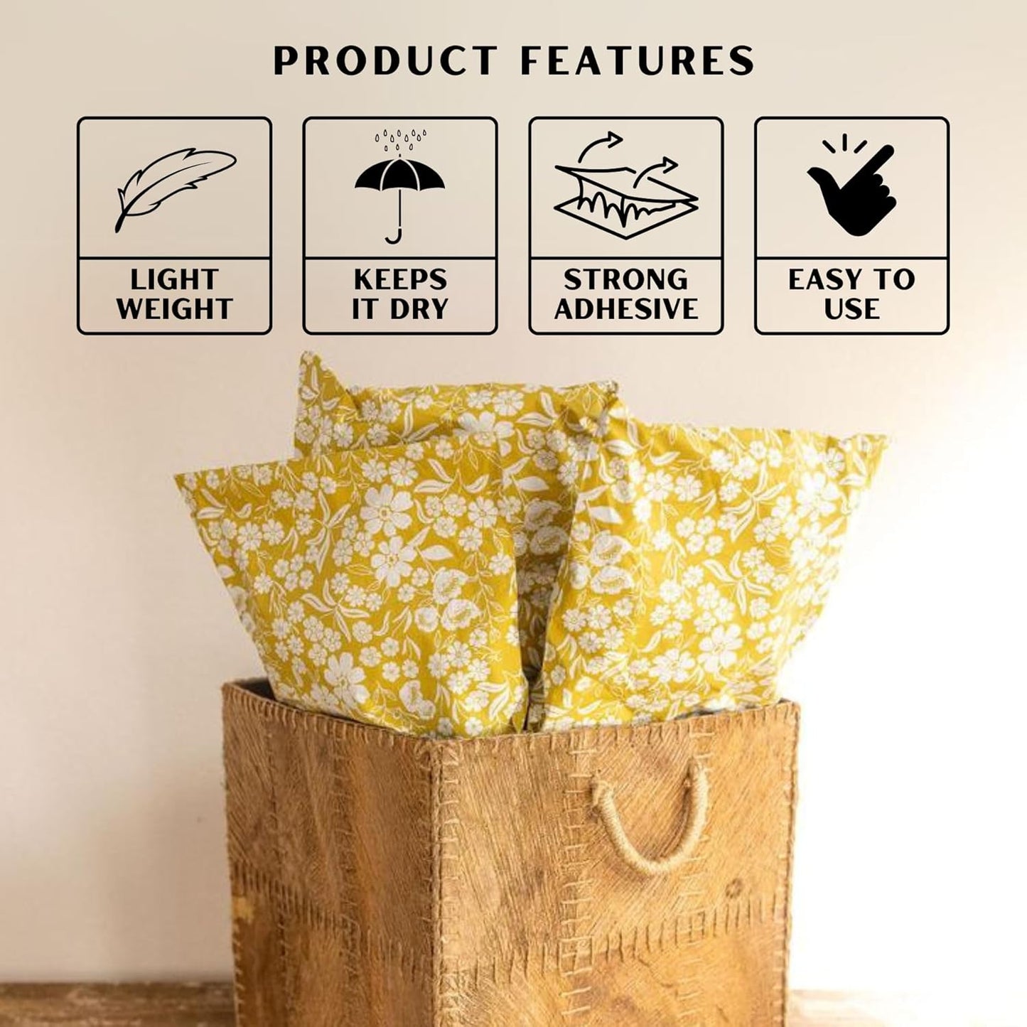 Poly Mailers 10x13 Inch 50 Pack Medium Shipping Bags Strong Thick Mailing Envelopes | Self Sealing Adhesive | Waterproof & Tear Proof | Small Business Packaging for Clothing - Floral Mustard Yellow