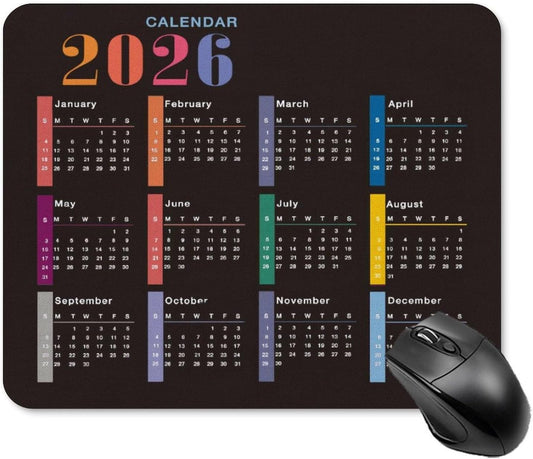 2026 Mouse Pad Calendar,Computer Mouse Pads Calendars Non-Slip Rubber Desk Mat Mousepad Gaming Office Keyboard Mat (9.45x7.87 in)