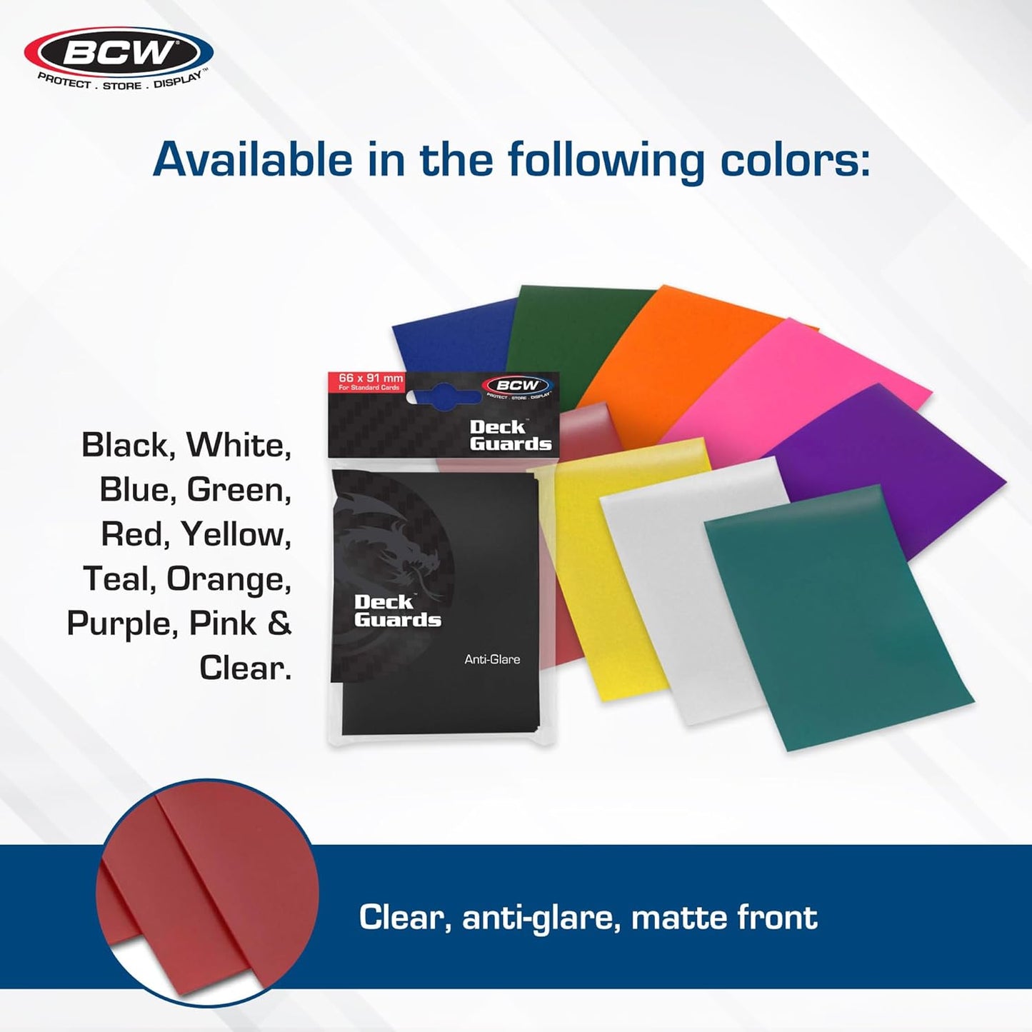 BCW Deck Guard - Double Matte Card Sleeves | 500 Count Box (10 Packs of 50 Sleeves) |Acid-Free, No PVC | Fits 2.5" x 3.5" Game Cards | Archival Safe Sleeves for Card Protection (Purple)