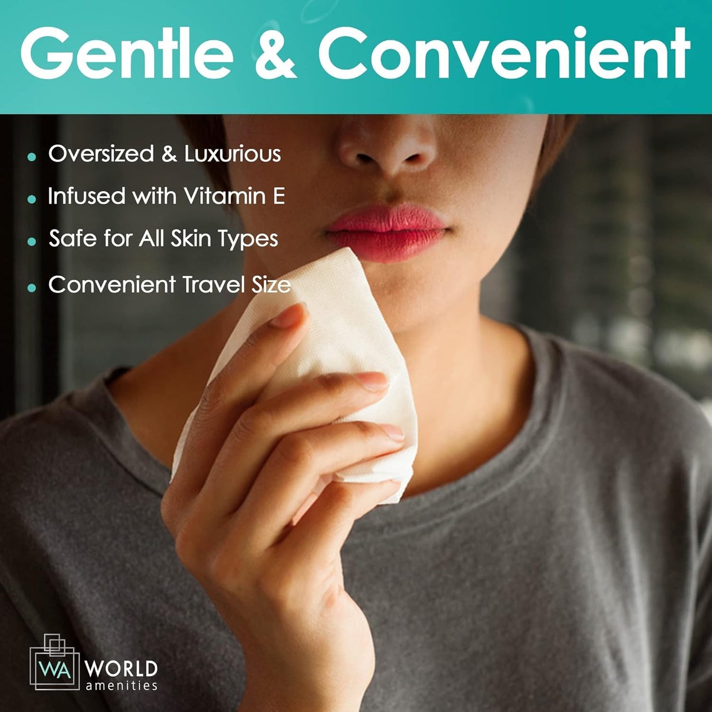 Bulk Makeup Remover Wipes | 500 Count| Individually Wrapped, Gentle Cleansing, Alcohol Free - All Skin Types - Vitamin E - 100% Recyclable, Hotel Travel Size Toiletries