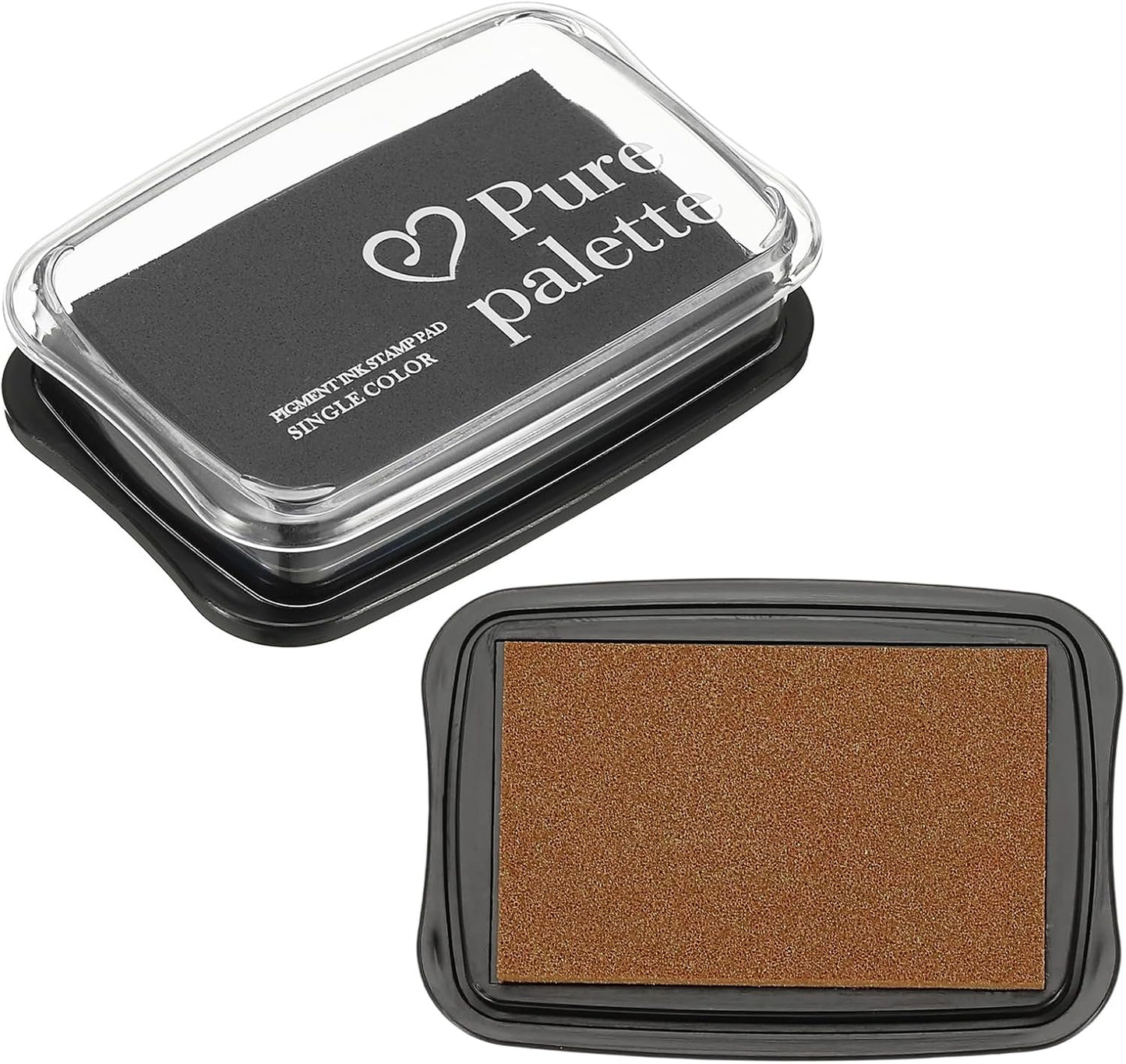 PATIKIL 3"x2" Large Stamp Pad, 2Pcs Washable Craft Ink Pad for Rubber Stamp Card Making Stamping Scrapbook Fingerprint Handprint, Copper/Black