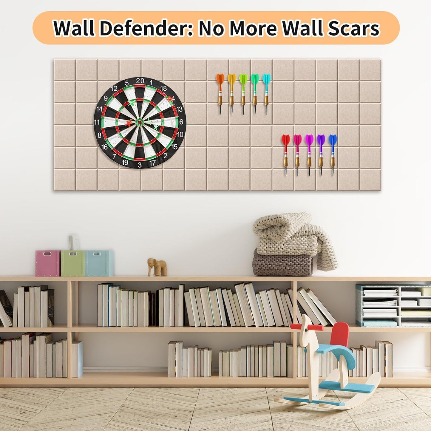 Smarpau Felt Bulletin Boards 48"x36", 12 Pack Large Cork Board for Walls, Pin Board with Removable Adhesive Tabs Pushpins, Cork Wall Tiles for Office Home Classroom