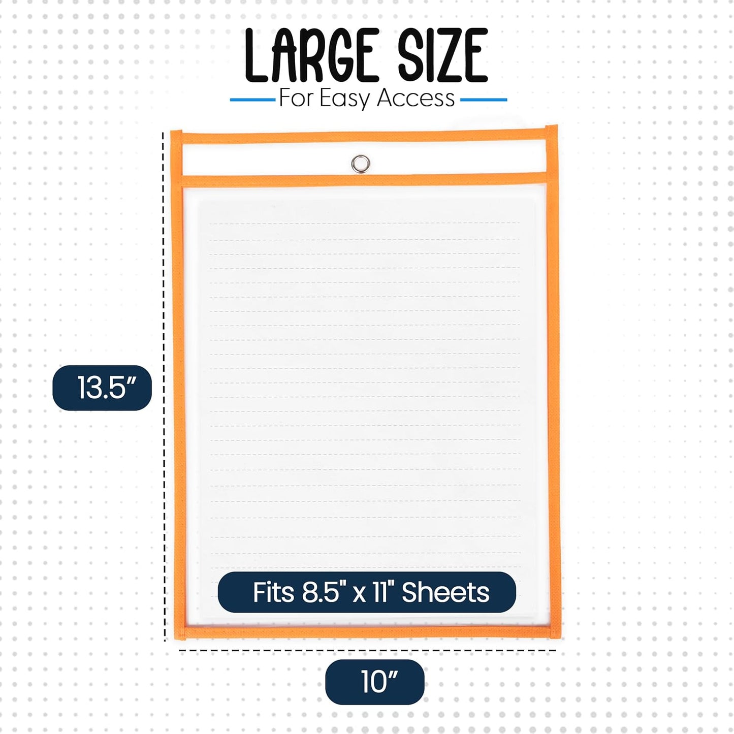 Essex Wares - 5 Pack, Assorted, Job Ticket Holders, 10" Wide x 13.5" Tall - Clear Plastic Shop Ticket Holders - Easy to Use, Reusable & Easy Erase Plastic Invoice Holders, Water-Resistant & Durable
