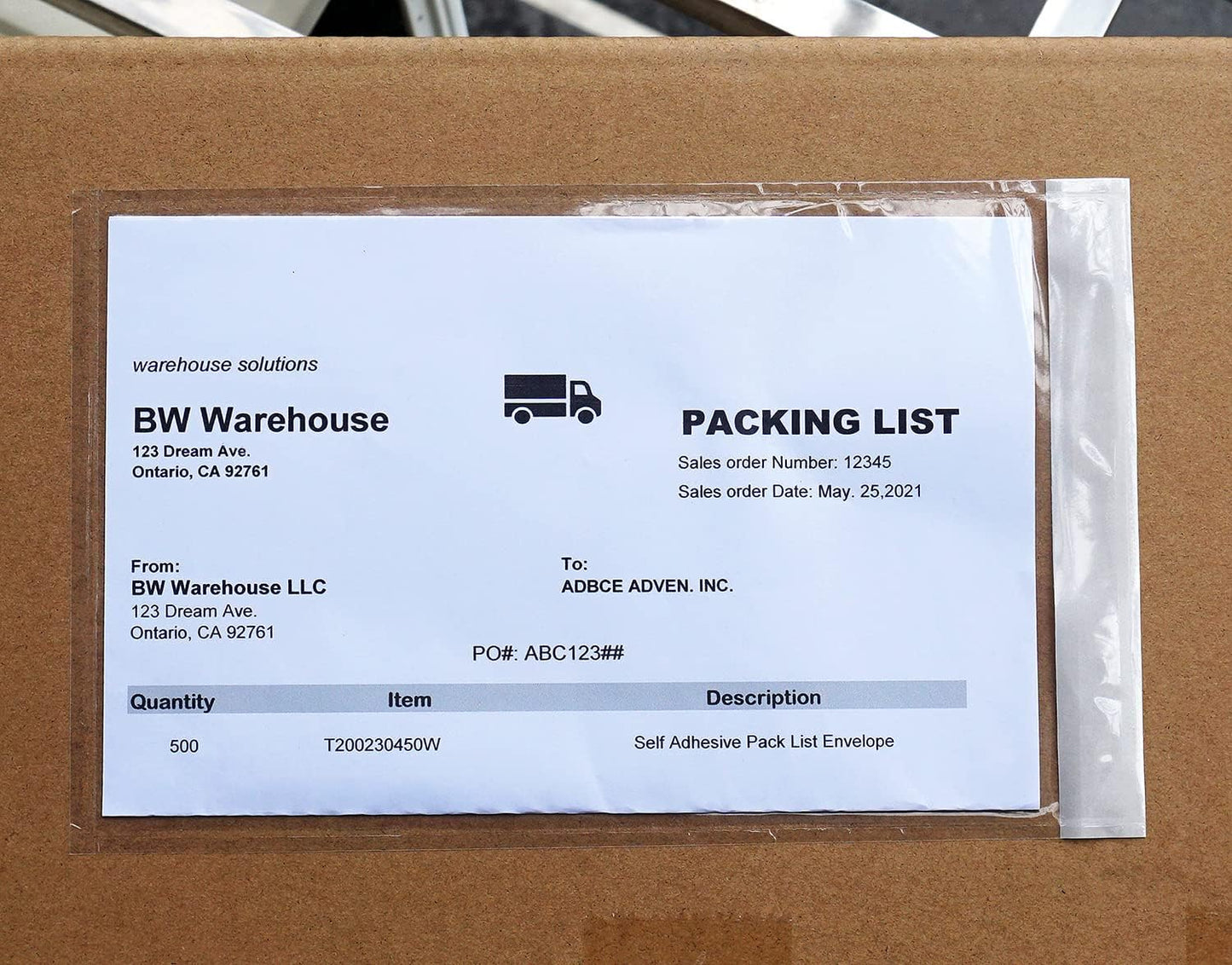 BEUYI Premium 6''x10'' Packing List Envelope, Tailored Size for Letter-size Paper Folded in Half, Adhesive Shipping Label Pouch/Sleeve (50 pack)
