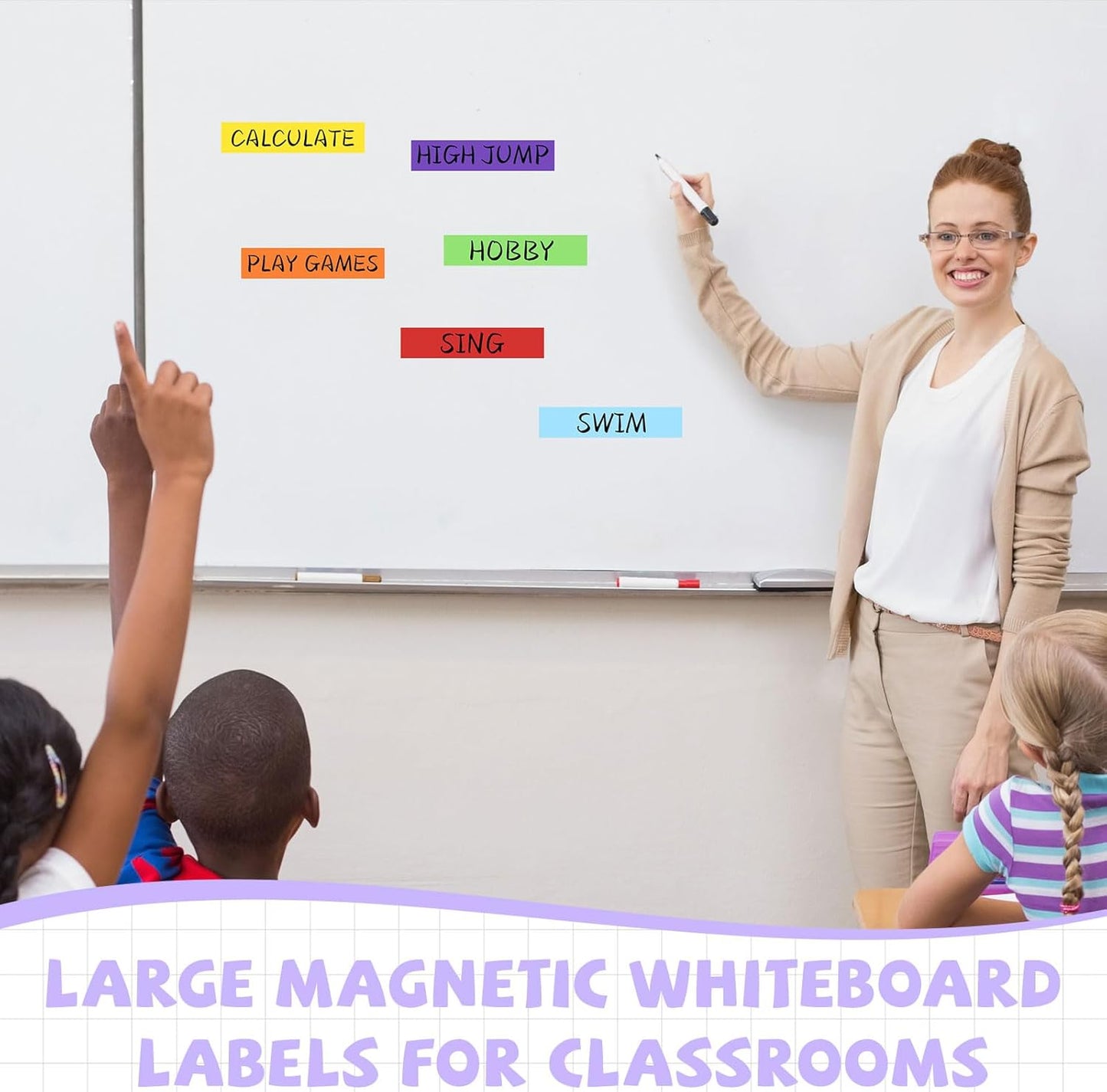 6 Pcs Dry Erase Magnetic Strips for Classroom, 1 In x 9.8 Ft Rainbow Colors Magnetic Tape Roll Blank Magnets Sticky Labels Writable Flexible Magnet Sheet for Whiteboard Refrigerator and Crafts