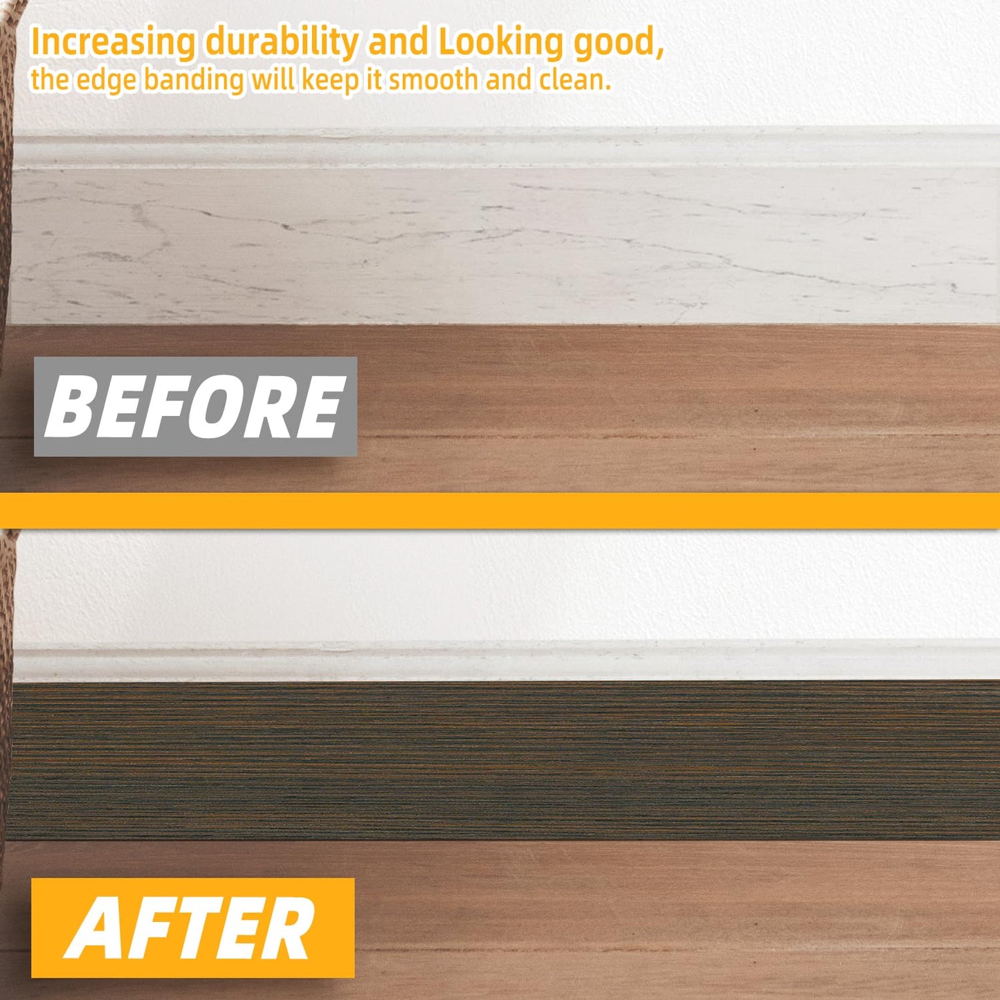 GSCIT Club Brown Walnut Wallpaper, 15.7 inch X 15ft Self Adhesive Wood Grain Repair Tape Patch for Tables, Chairs, Baseboards, Doors, Windows, Floors, Handicraft DIY.