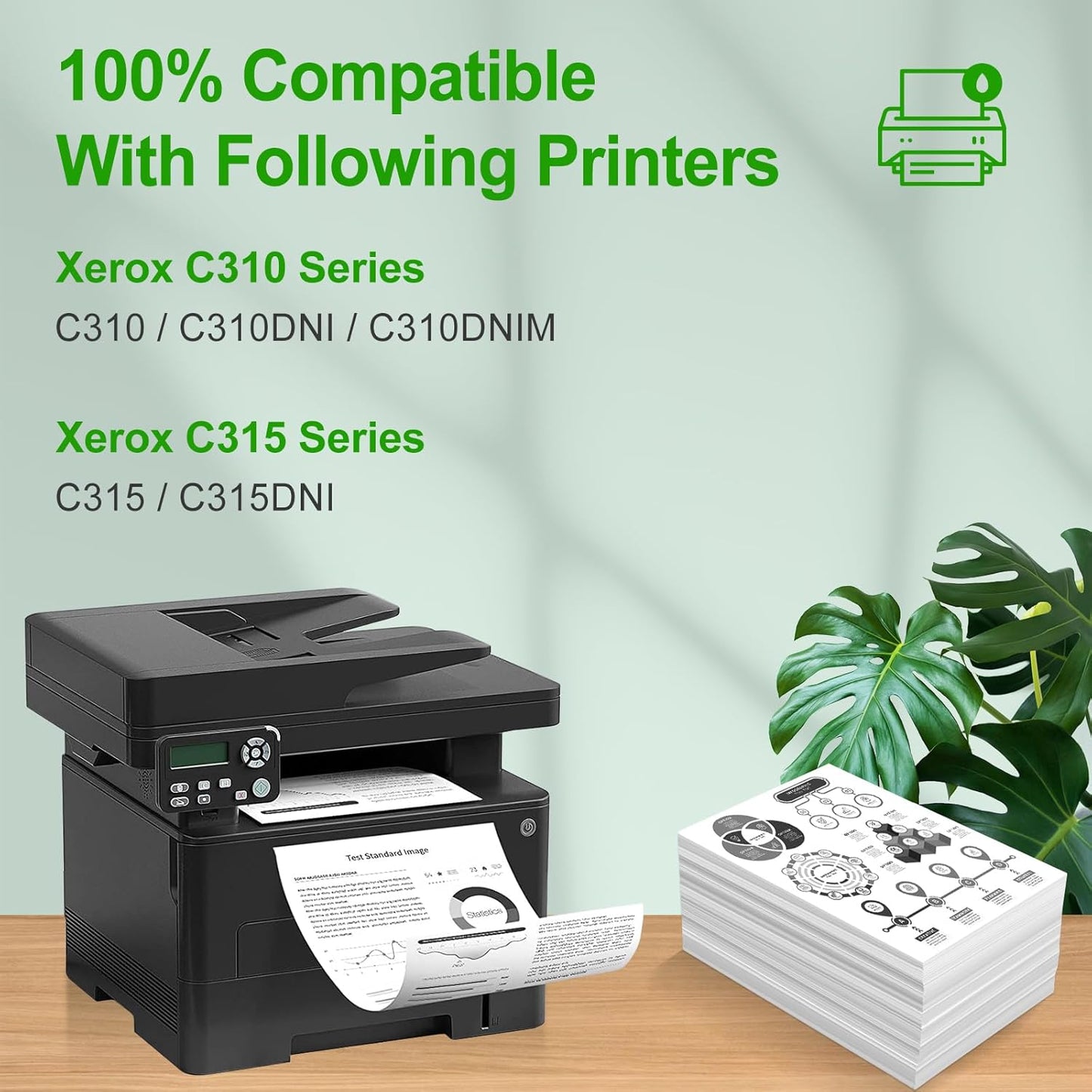 Remanufactured C310 C315 Toner Cartridge Replacement Ink 006R04356 for Xerox C310 C315(1-Pack Black)