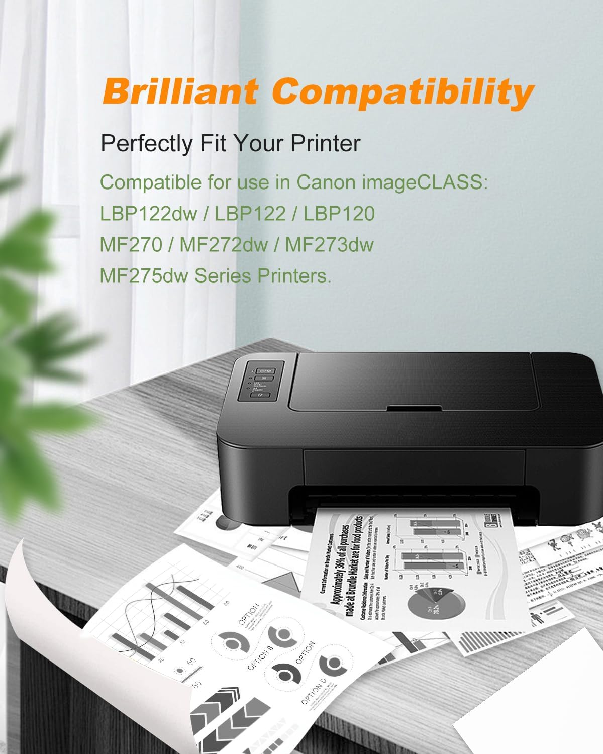 071 Black Toner Cartridge 1 Pack Compatible Replacement for Canon 071 071H Black Toner to Work for Canon imageCLASS LBP122dw LBP122 LBP120 MF270 Mf272dw Mf273dw Mf275dw Printers