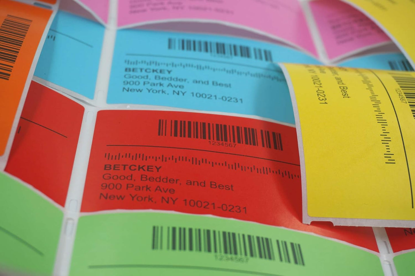 BETCKEY - 4" x 3" Shipping & Multipurpose Labels Compatible with Zebra & Rollo Label Printer,Premium Adhesive & Perforated[Yellow, 6 Rolls, 3000 Labels]