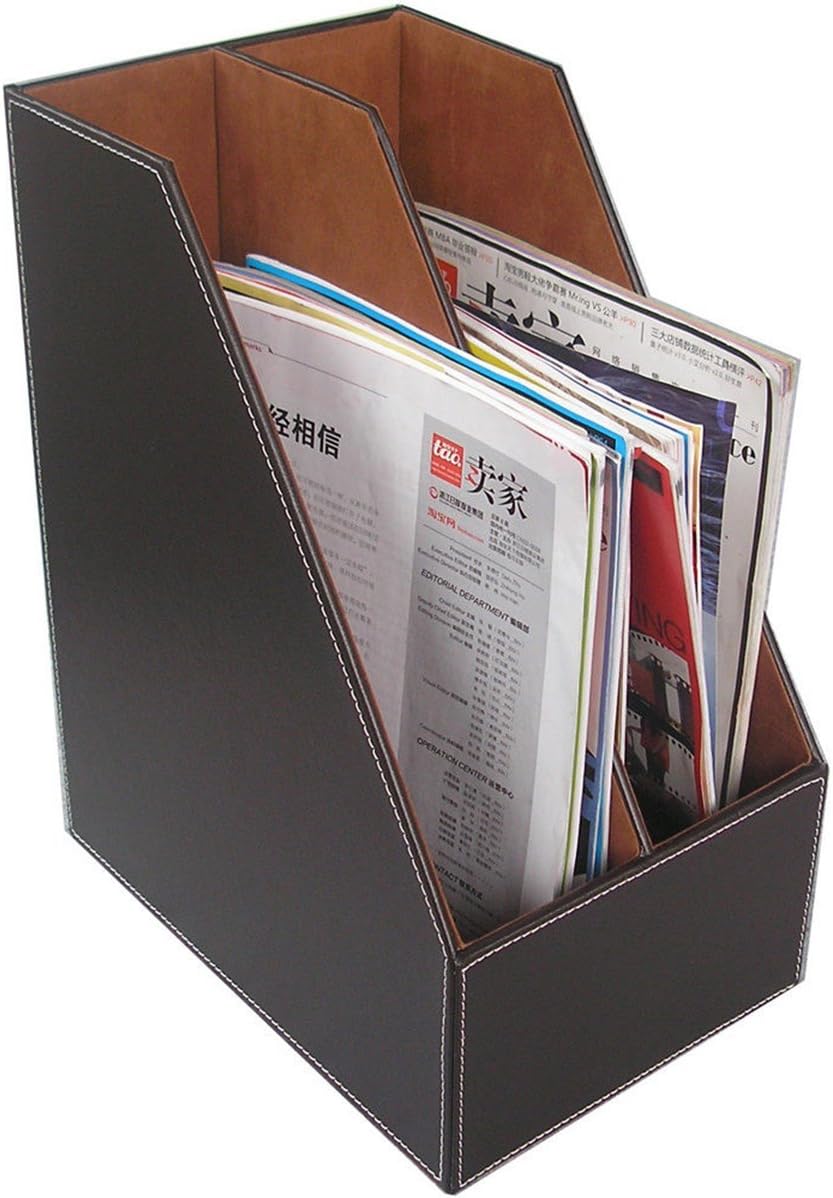 KINGFOM Office Desk Organizer Set 6 PCS Office Supply Synthetic Leather Desk Set Including Desk Organizer, Mouse Pad, File Cabinet, Document Holder, Crystal Holder and Tissue Box Holder(T02K)