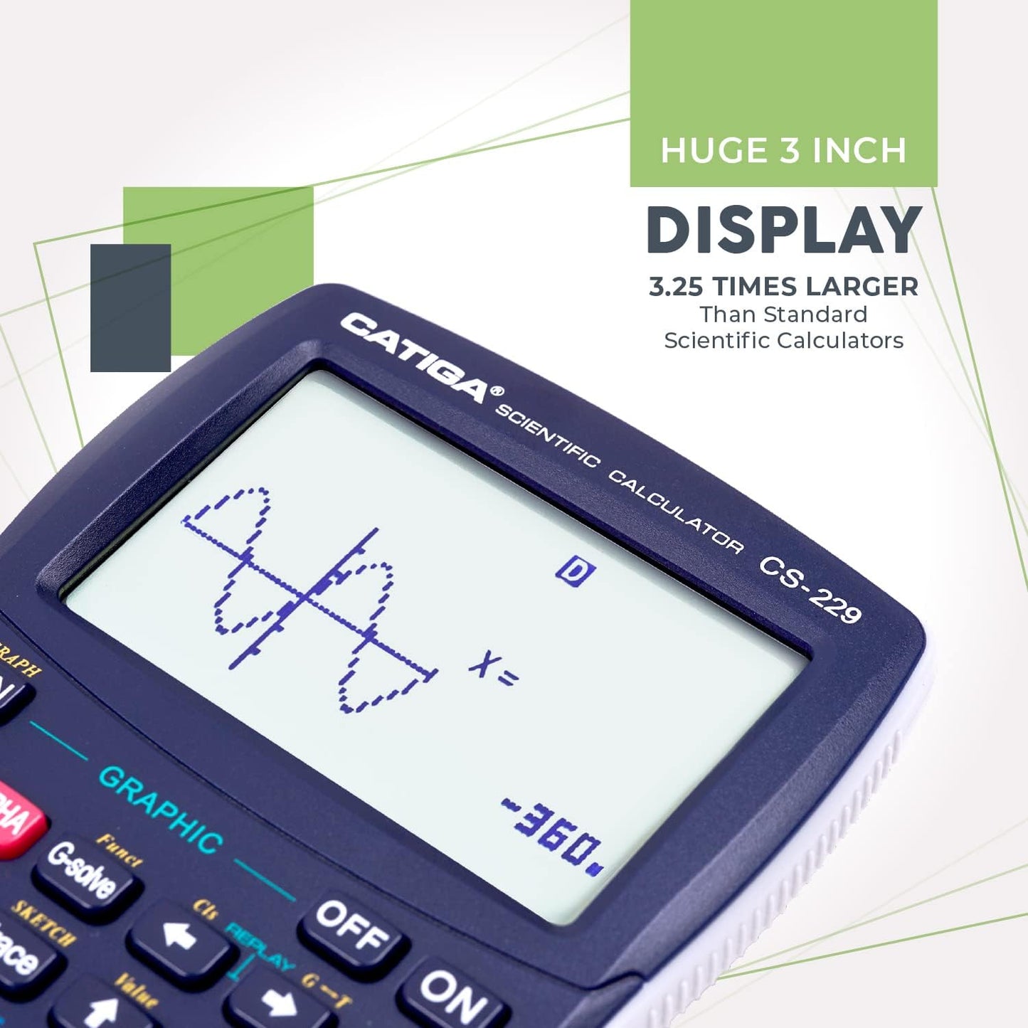 CATIGA CS229 Scientific Calculator with Graphics Functions, Multiple Modes with Intuitive User Interface, for Beginner and Advanced Courses