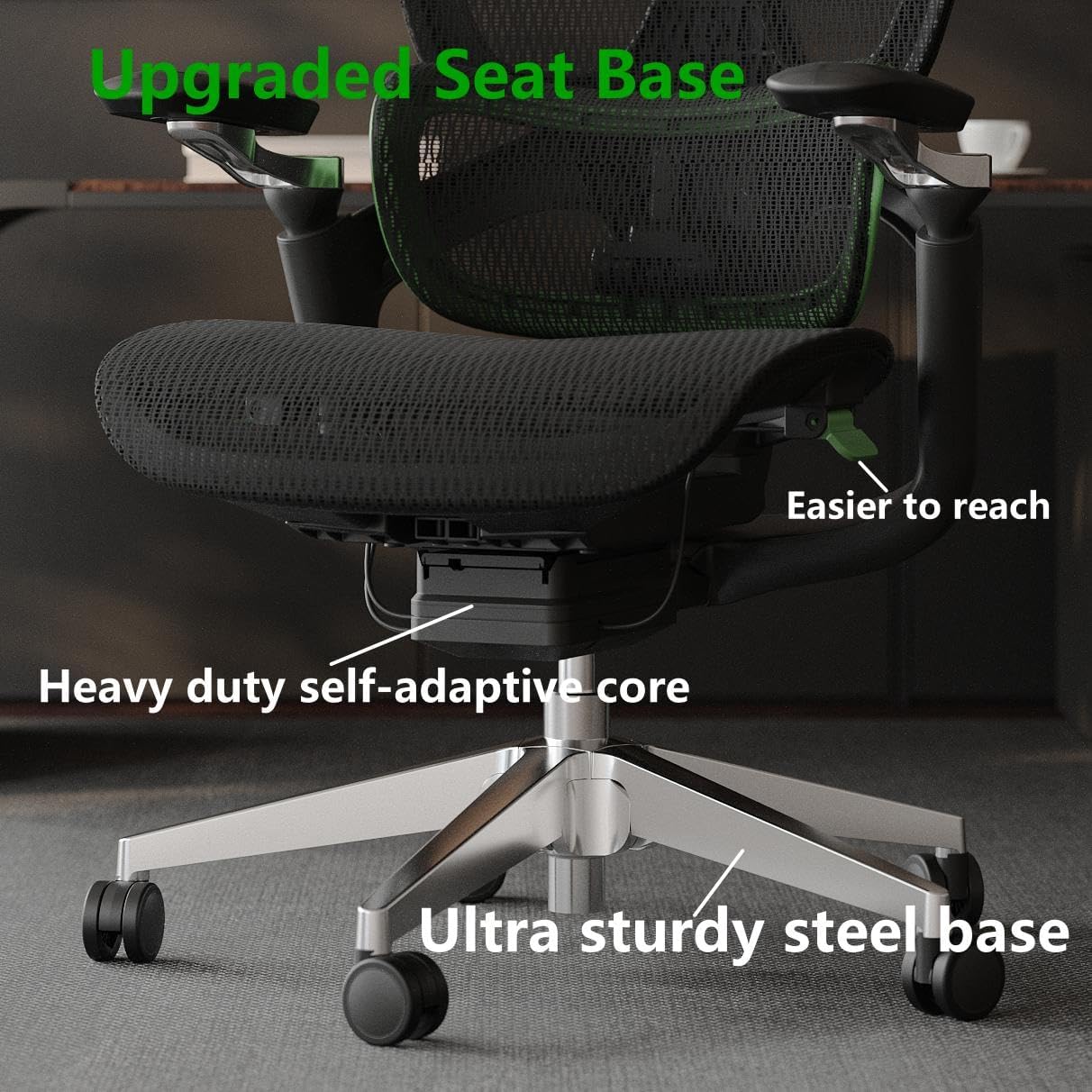 Ergonomic Office Chair, Big and Tall Mesh Computer Gaming Chair with Adaptive Lumbar Support, Work Chair with Headrest, 5D Armrest,90-130°Tilt, BIFMA Certified, Model Zen (Red)