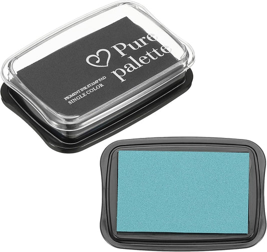 PATIKIL 3"x2" Large Stamp Pad, 2Pcs Washable Craft Ink Pad for Rubber Stamp Card Making Stamping Scrapbook Fingerprint Handprint, Light Blue/Black