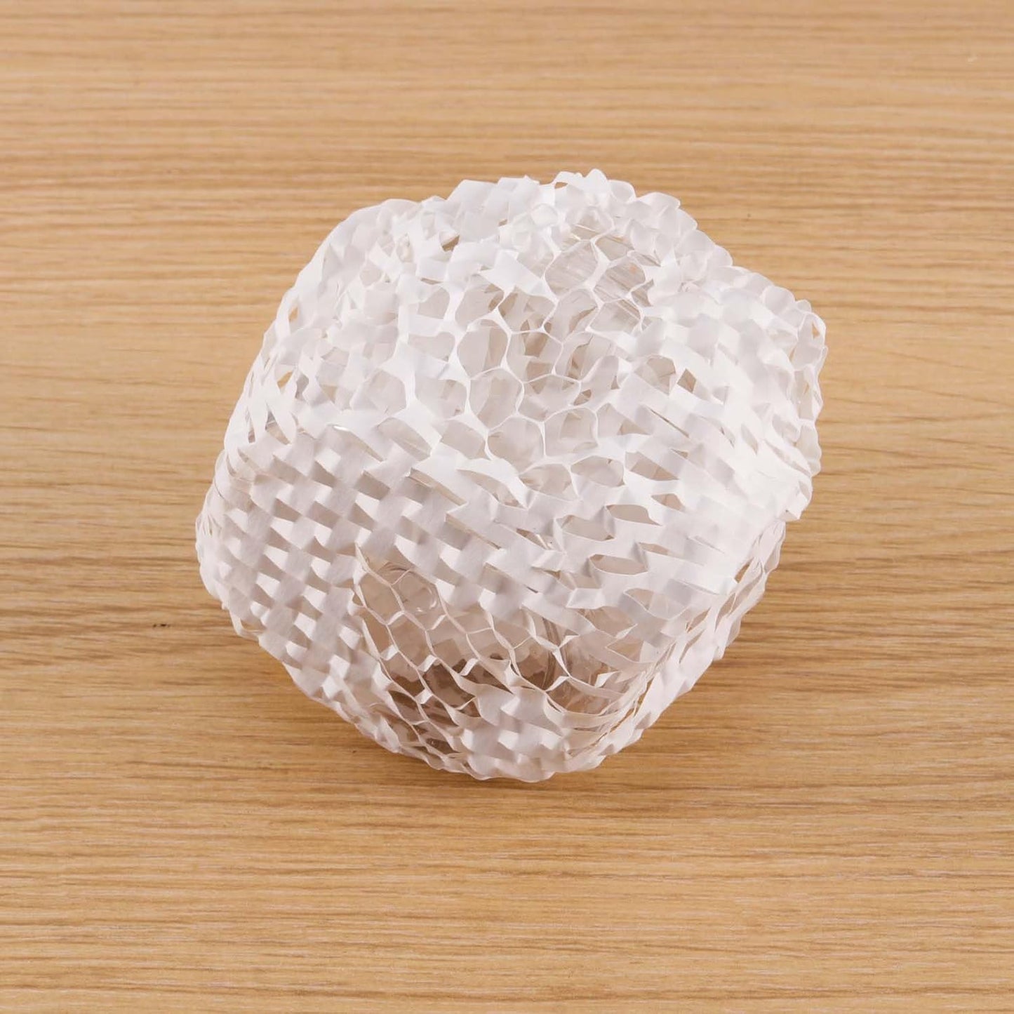 JAPCHET 15 In x 164 Ft White Honeycomb Packing Paper, Honeycomb Paper with Sticker Labels and 10 m Rope Honeycomb Wrap Roll for Packaging and Shipping