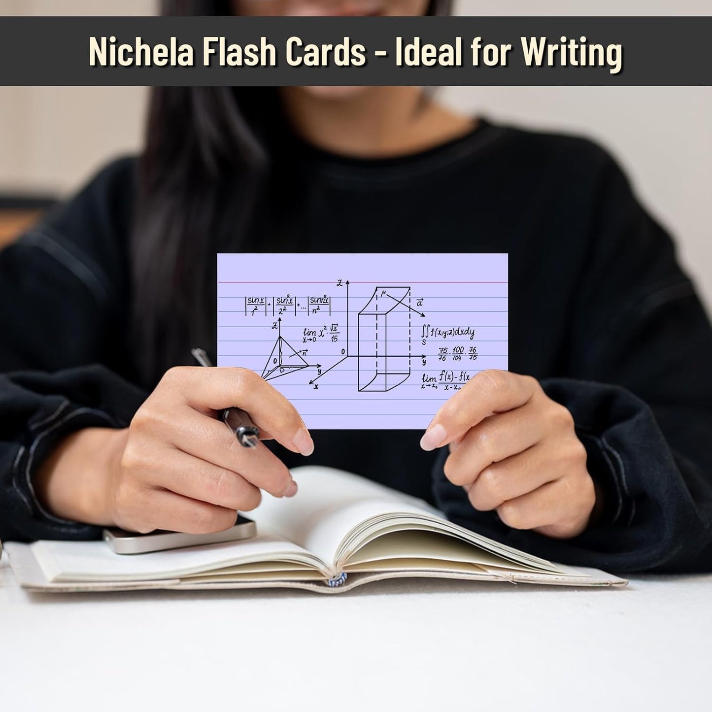 300 Count Index Cards 3 x 5 Inch Ruled Purple Index Cards, Flash Cards College Ruled for School, College, Office and Home Organization, Durable Study To Do List Note Cards with Ruled Lines