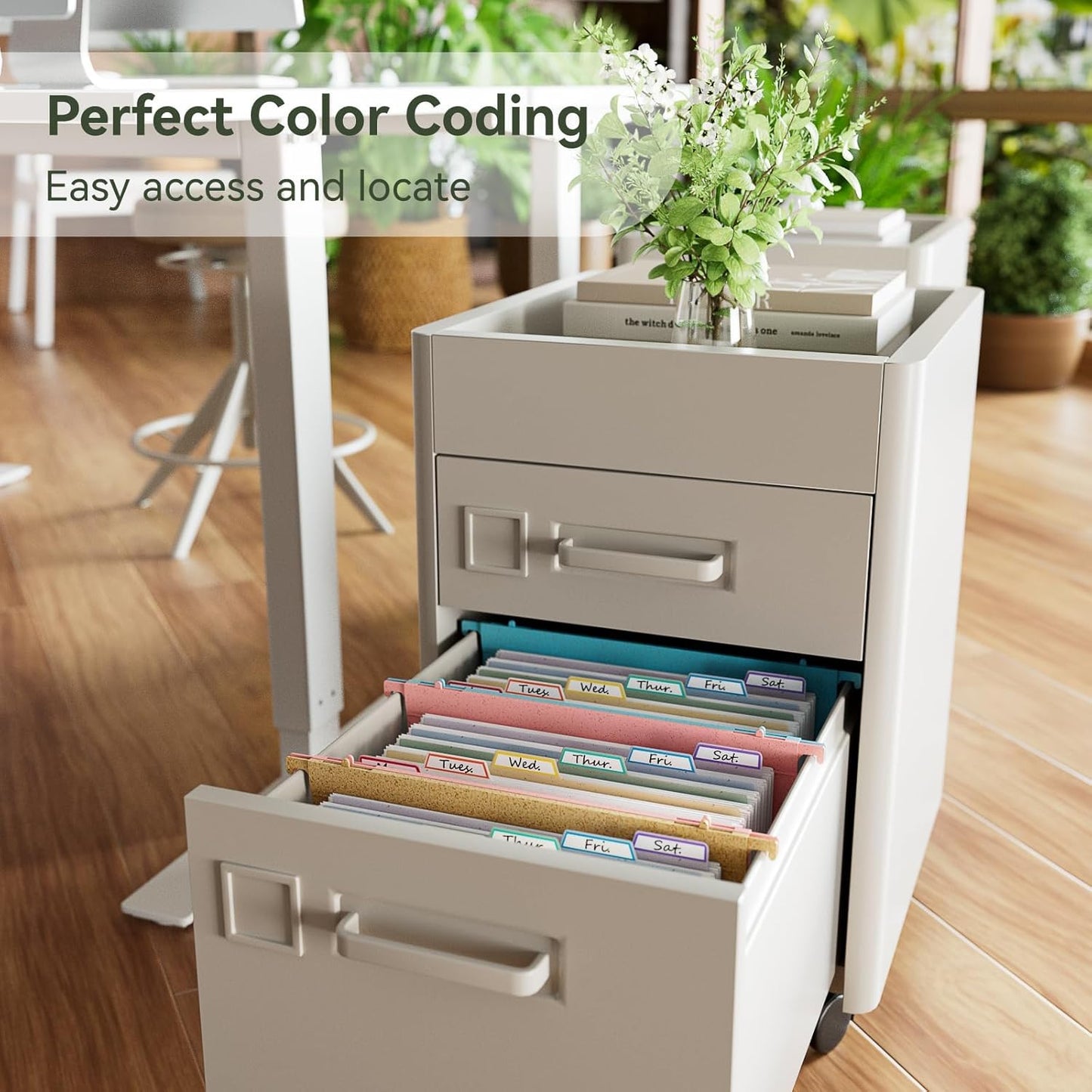 Wheat Straw Expanding Hanging File Folders,1.2" Accordion Pockets File Organizer, Large Capacity,Letter Size for Filing Cabinet,100% BPA Free, Return to Nature, Healthy Living-Sky Blue