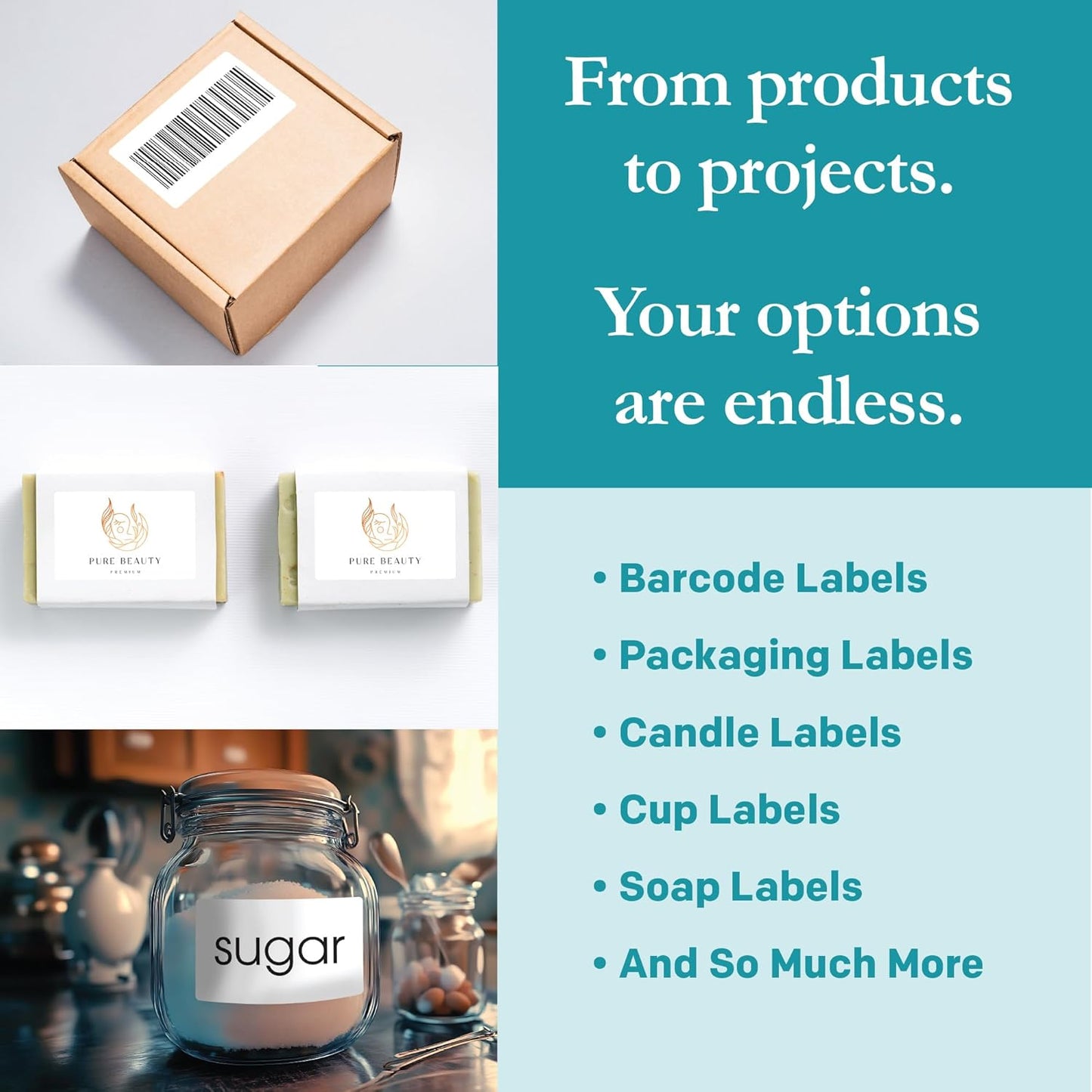 Premium Label Supply White Sticker Rectangle Labels – 2.5" x 1.563" – Laser/Inkjet Compatible – (18 per Sheet), 100 Sheets – 1,800 Total Adhesive Labels