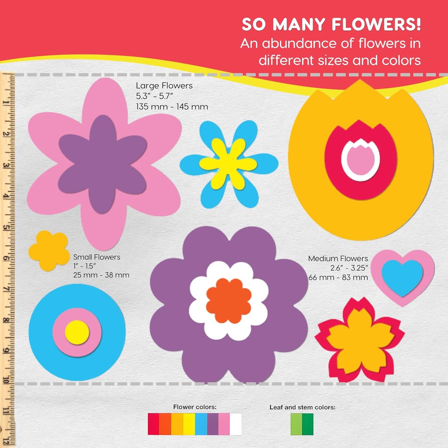 FreshCut Crafts: 280 Pieces of DIY Flower Cutouts with IDEA Guide - 2-Sided Punch Out Tulips, Daisies, Daffodils, Flowers Ideal for Spring Craft Projects, and Mother's Day DIY Gift Craft