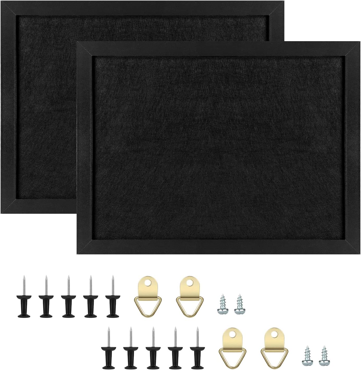 TORASO Cork Board Bulletin Board, 23.5" X 35.5" Cork Boards for Walls with Pins, Eye Bolts, gaskets, Screws, Pin Board for Office, School and Home (BK,60x90cm,2p