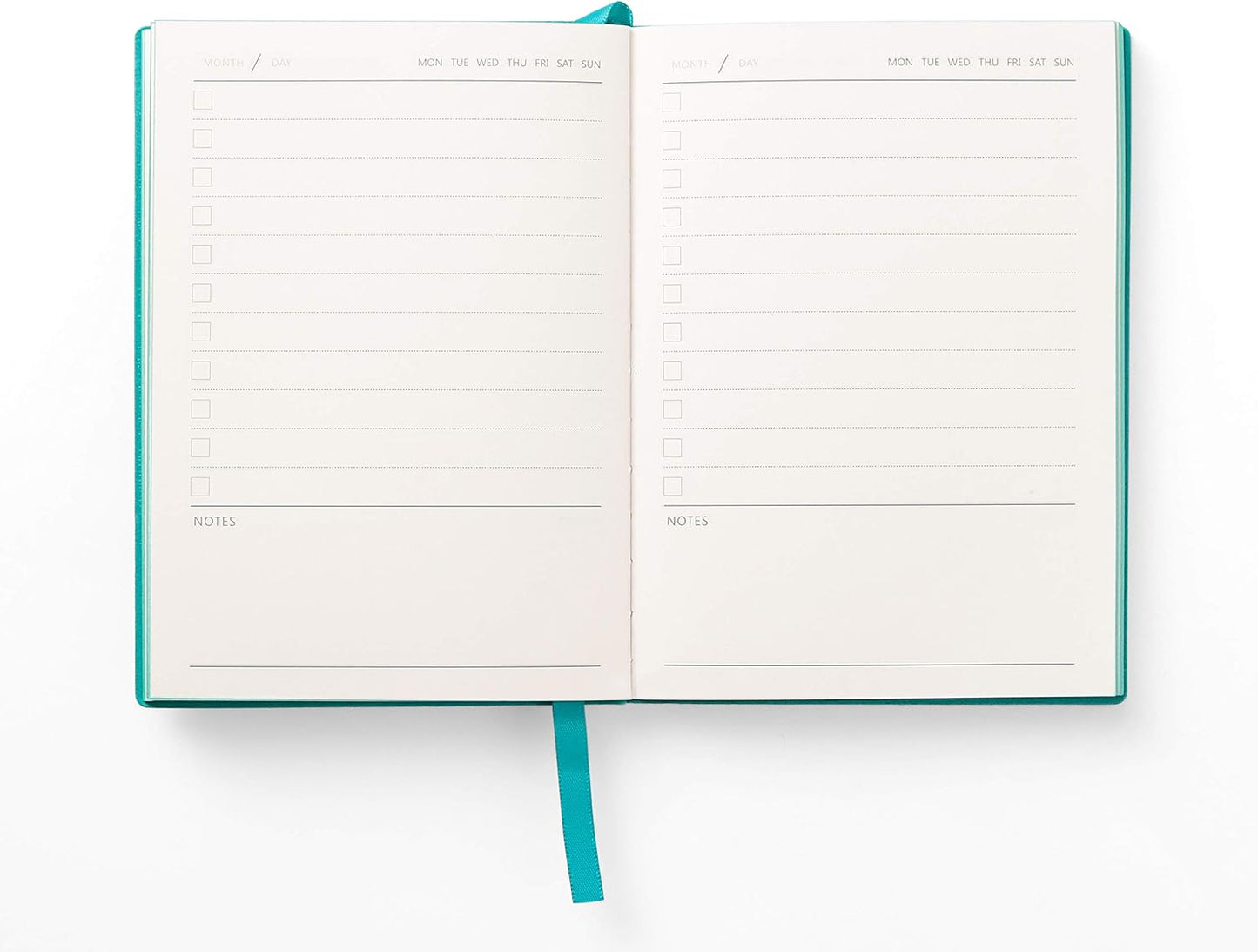 Daily to Do Checklist Notebook, Task Management, Organizer Planner, Hardcover, Ribbon Bookmark, 4.1 x 5.8”, A6 size, 110 Sheets (White)