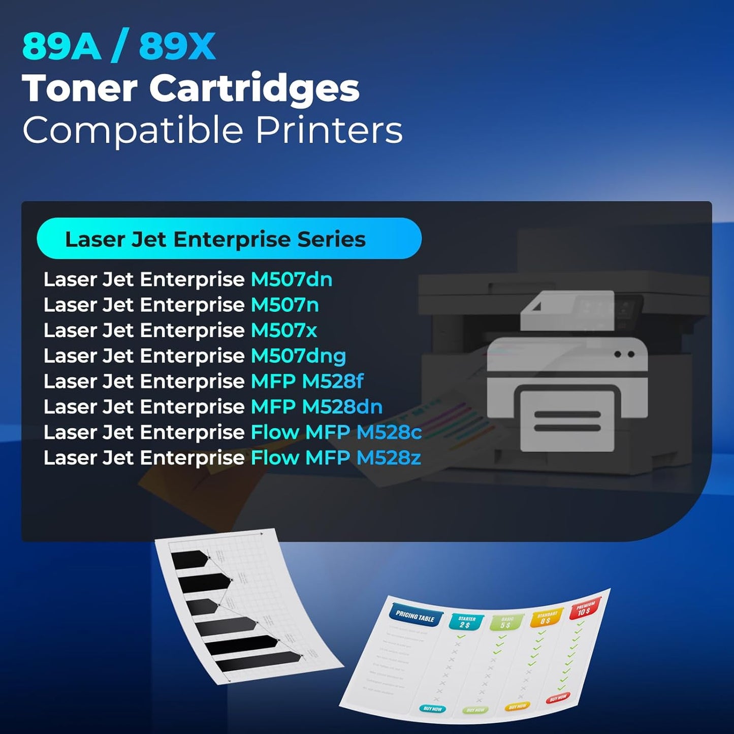 89X Black Toner Cartridges Replacement for HP 89X 89A CF289X CF289A Toner for Laser Jet Enterprise M507dn, M507n, M507x, M507dng, MFP M528f, M528dn, M528c, M528z, M507 M528 Series Printer, 2 Pack