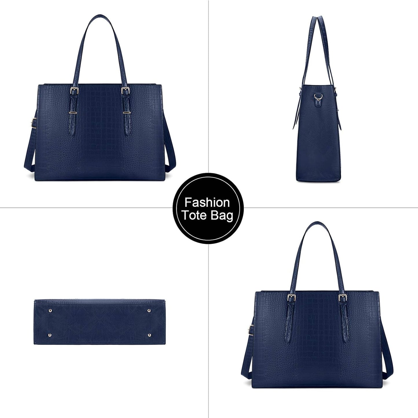 Laptop Bag for Women 15.6 Inch Laptop Tote Bag Leather Classy Computer Briefcase for Work Waterproof Handbag Professional Shoulder Bag Women Business Office Bag Large Capacity