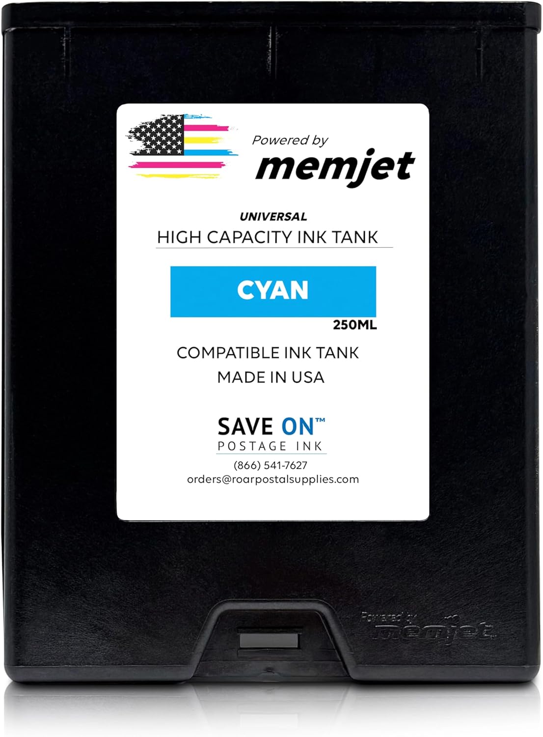 Quadient Memjet M5K250-N Compatible High Capacity Cyan Printer Ink Tank (250ml) - Printer Ink Cartridge for Mach Series Quadient & Hasler Printers - Fade-Resistant Replacement Inkjet Printer Ink