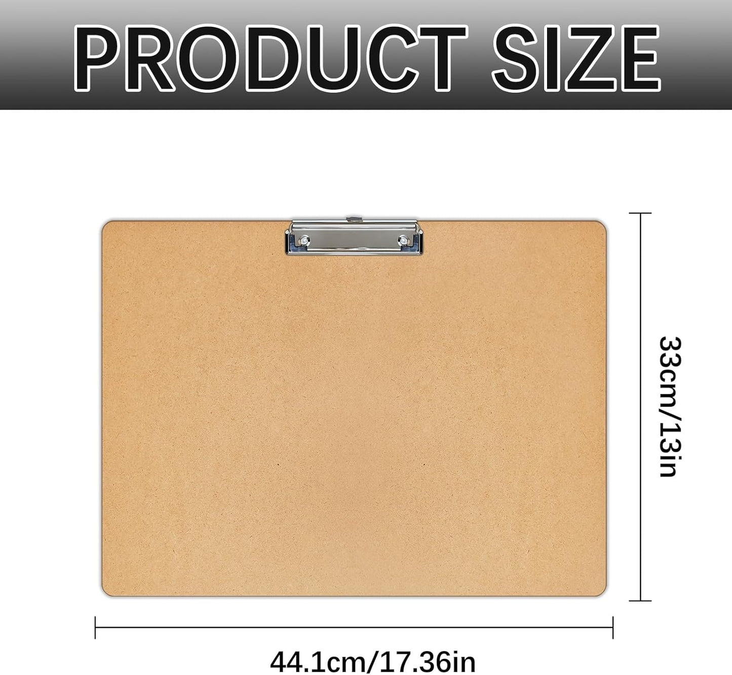 6 PCS Extra Large 11x17 clipboard, Wood Cleats with Low Profile Clips for Drawing, Sketching, and Art Boards, Horizontal Wood Lapping, Landscape Layout (3mm Thickness