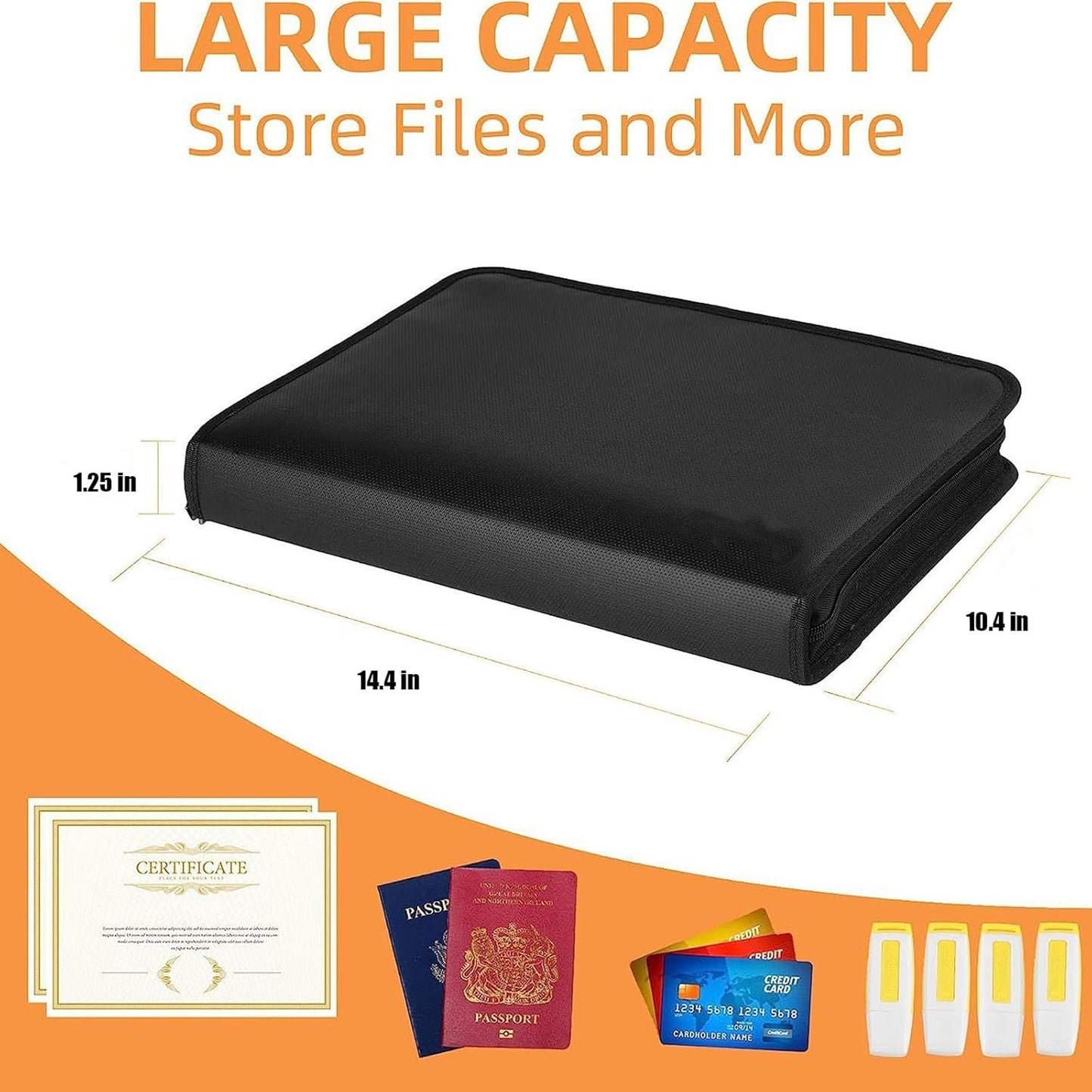 Accordion File Organizer Fireproof Expanding Folder - 13 Pockets, Letter A4 Size, Index Tabs,Organize Bills, Receipts & Important Documents Easily,Home Office & School
