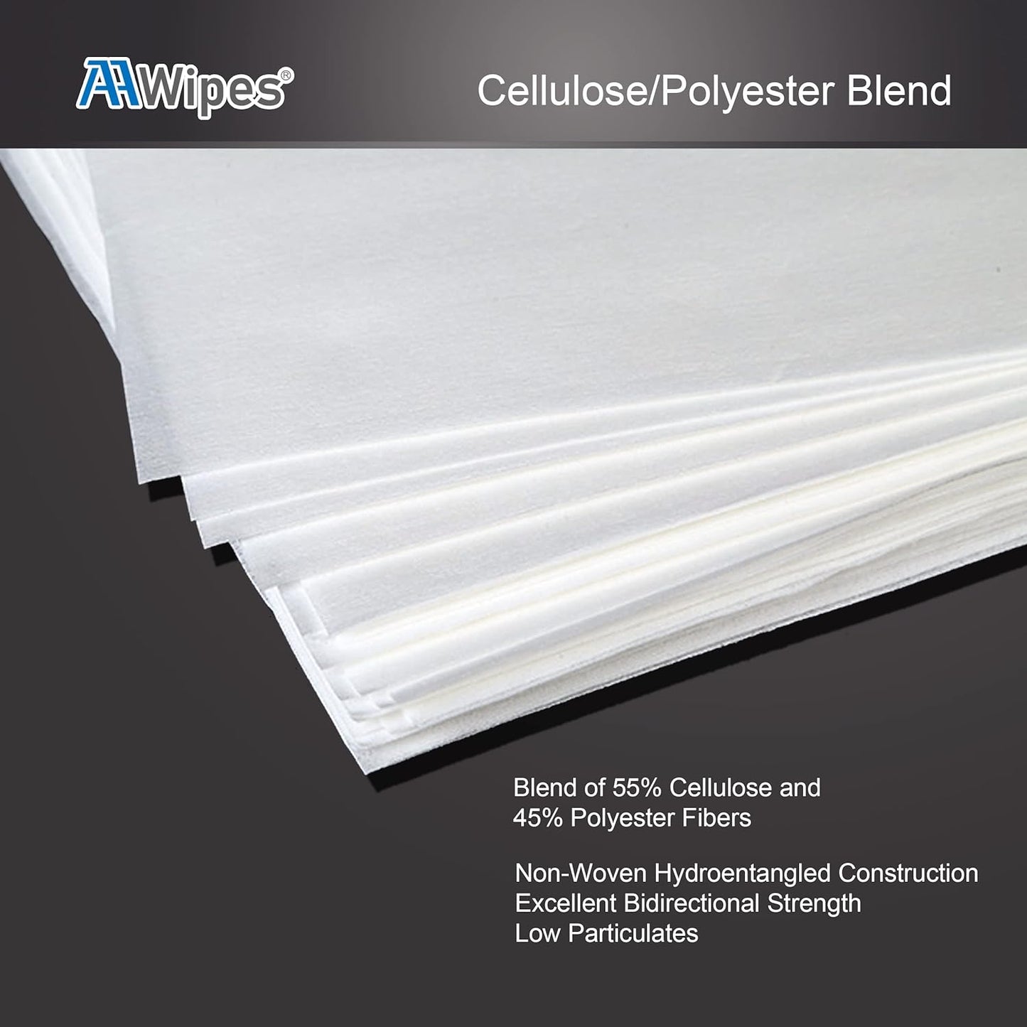 AAwipes Cleanroom Wipes 6" x 6" (Bag of 300 Pcs, Grade A, 68 GSM) Lint Free Wipes Cellulose/Polyester Wipers for Lab, Electronics, Pharmaceutics, Electronics, Printing, Semiconductor etc. (NW06806)