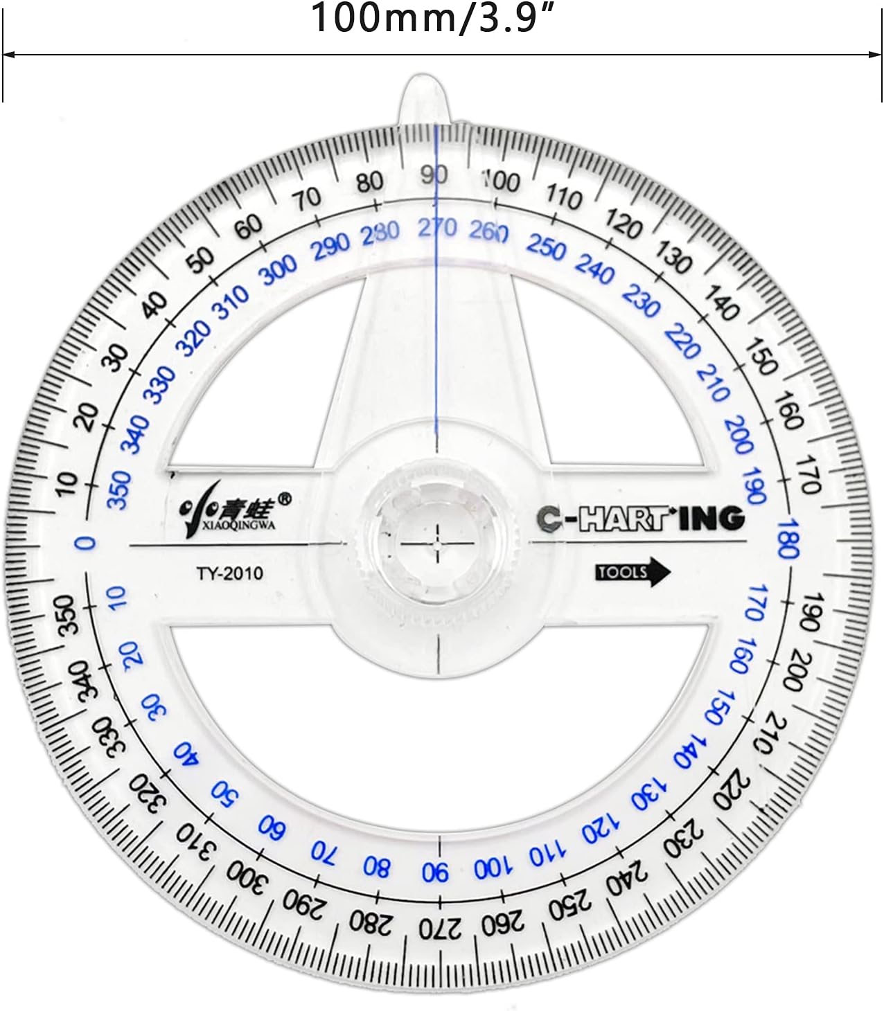 360° Protractor Pack of 5 Protactors Plastic Protractor Math Protractors Clear Protractor Ruler Drafting Tools Circle Protractor for Geometry
