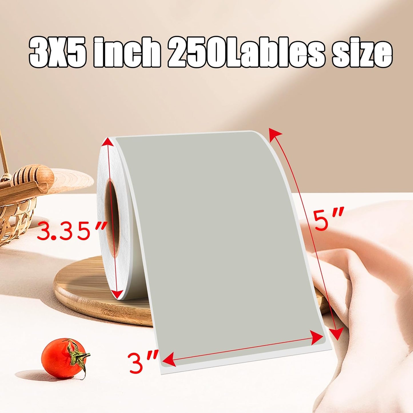 3 x 5 Inch 250Pcs Rectangle Color Coding Stickers,Strong Adhesion Easy to Write Label for Moving,Box Organization,Inventory,Business,Gray