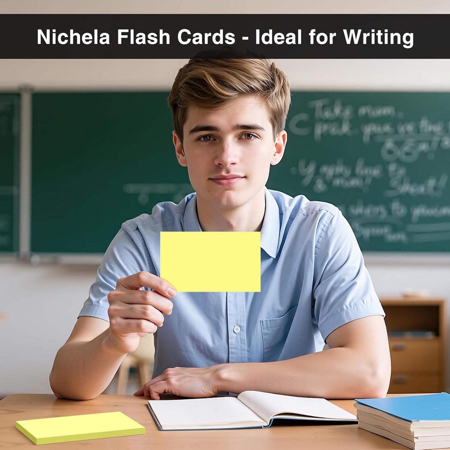 300 Count Blank Index Cards 3x5 Inch Yellow Flash Cards Colored Cardstock, Unruled Note Cards Study Card Portable Learning Flashcards Ideal for Note Taking, Art Sketching, Office & School Supplies