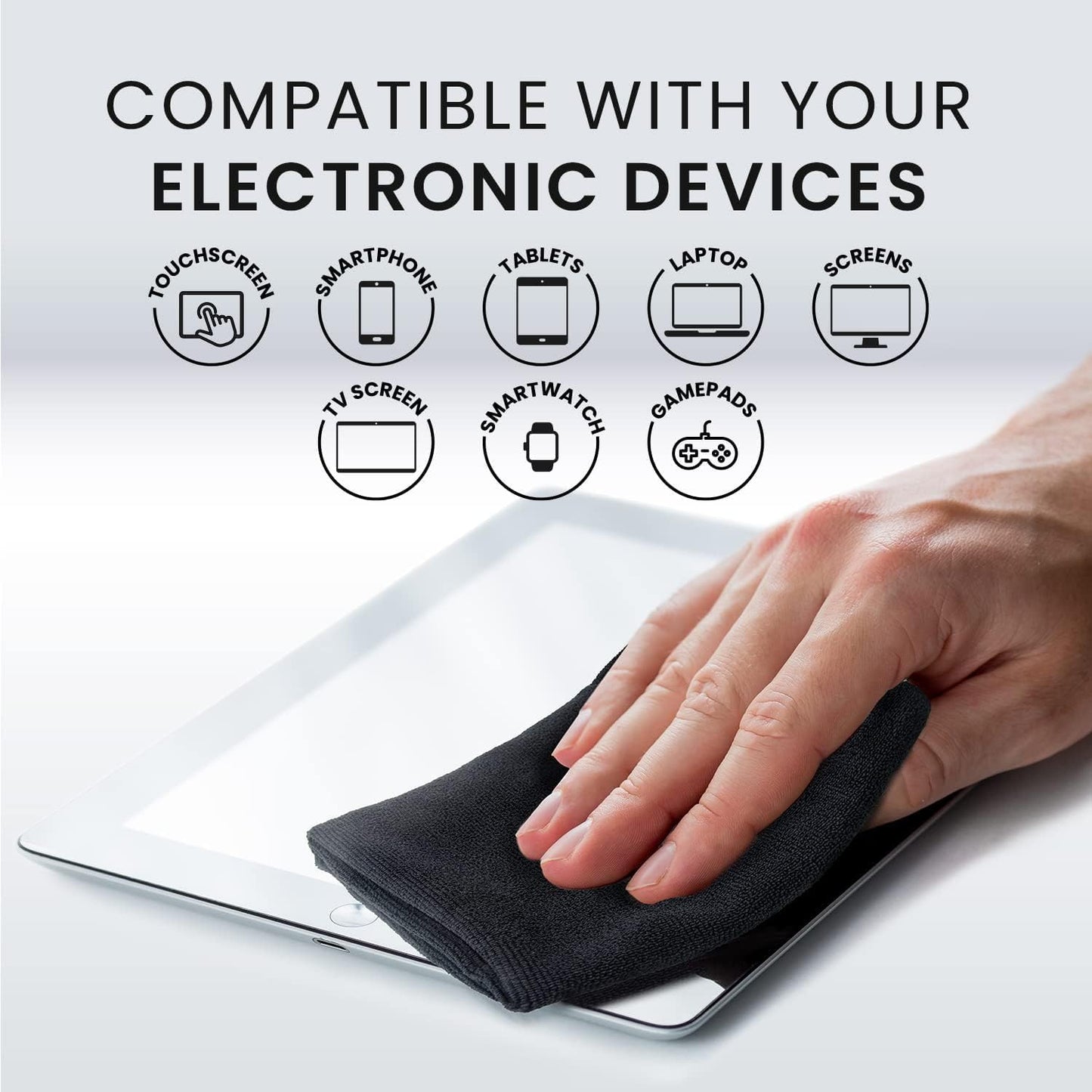 EVEO Electronic Wipes Screen Cleaner - Screen Wipes TV Screen Cleaner Wipes, Computer Screen Wipes, Laptop Screen Cleaner, ipad & Monitor Cleaner, Screen Cleaning Wipes - [90 Wipes + Microfiber Cloth]