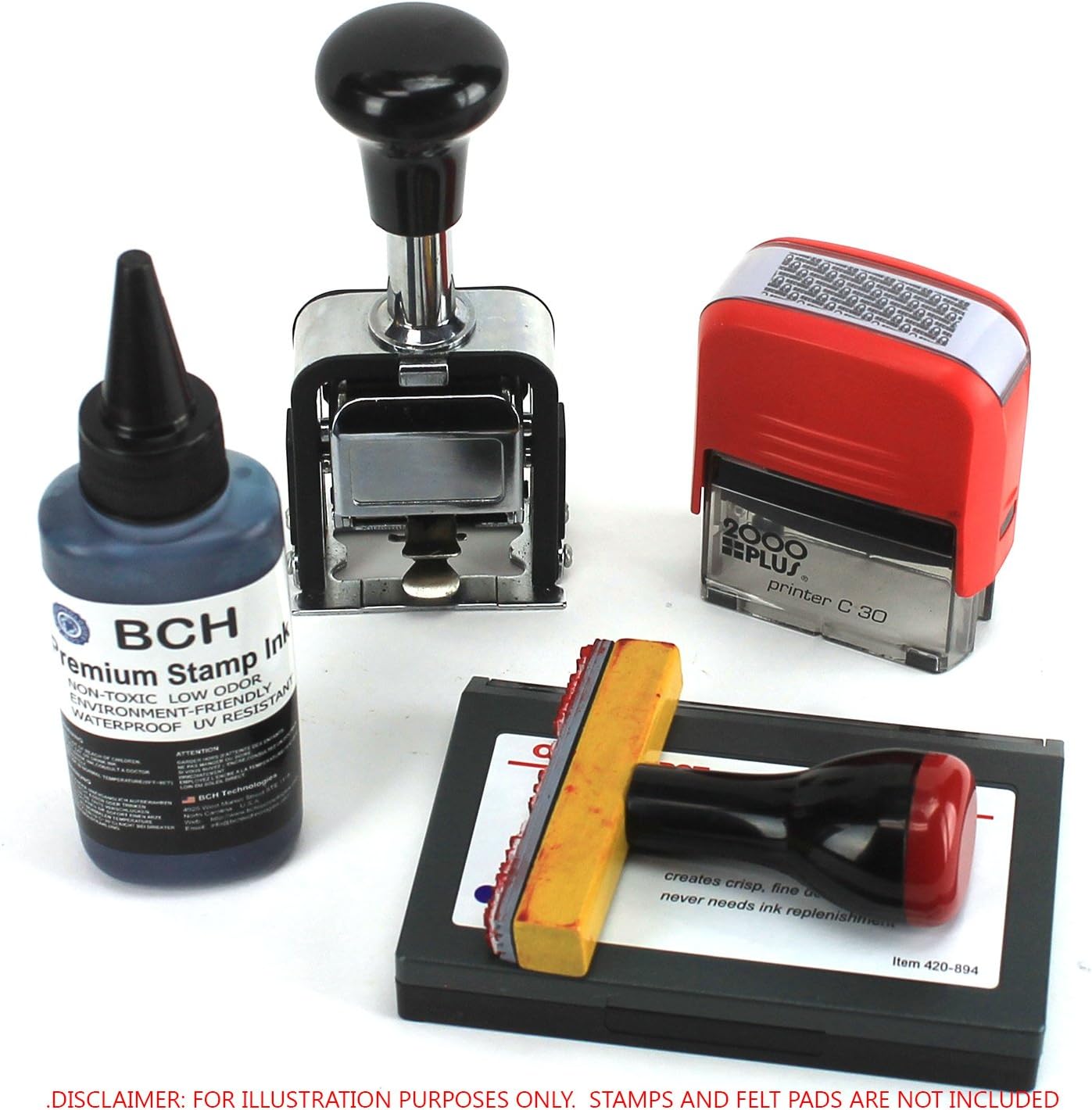 BCH Premium Black Stamp Ink Refill | Quick-Dry Permanent & Waterproof Ink Formula for Self Inking Rubber Stamps, Stamp Pads, Notary Supplies, Stamp Ink | 2.5 oz Bottle – Office & Business Use