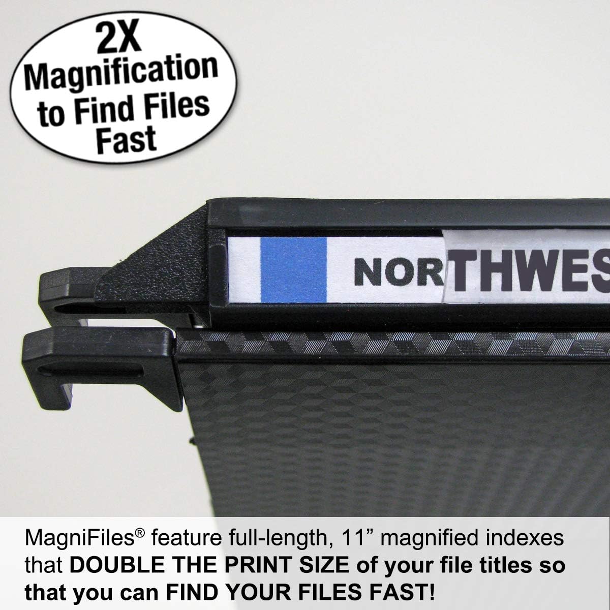 Ultimate Office MagniFile Hanging File Folders (Black, 1" Box-Base, Set 2)